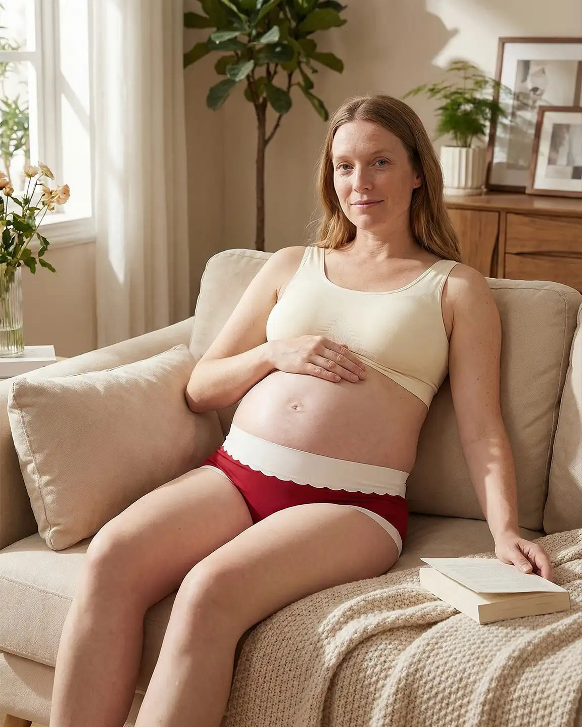 High-Waist Color Block Maternity Underwear