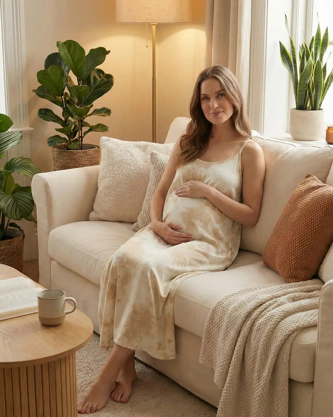 Spaghetti-Strap Relaxed Maternity Maxi Dress