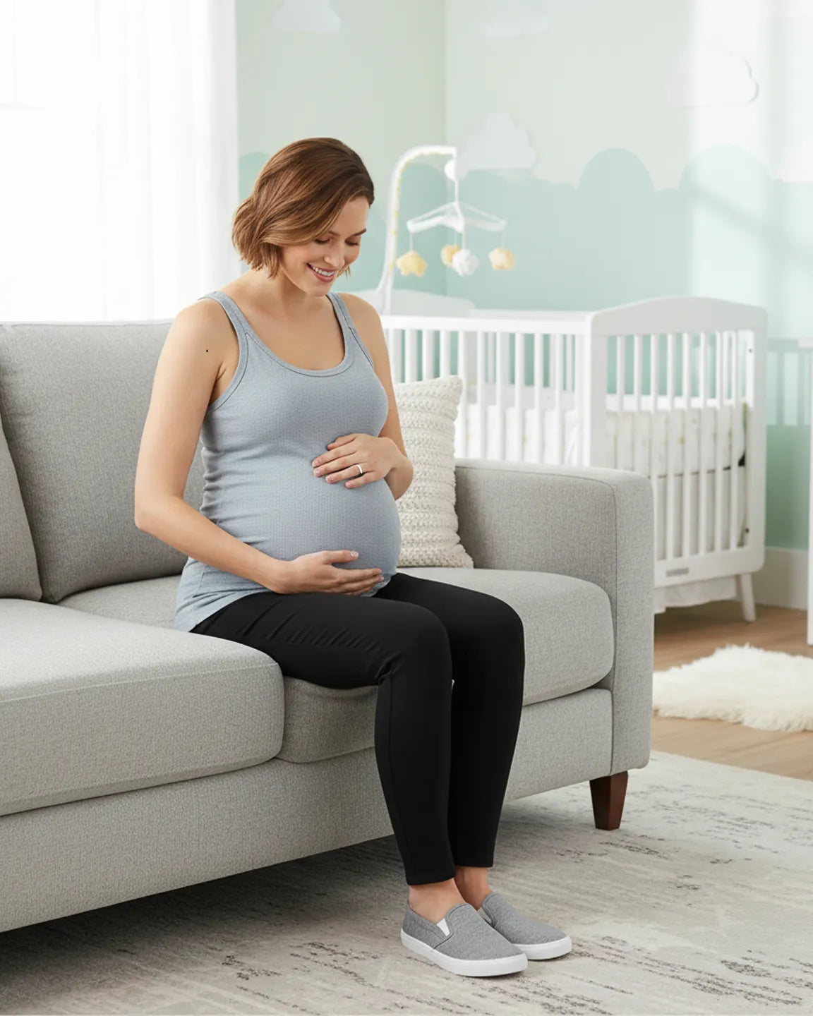 Scoop Neck Slim Fit Maternity & Nursing Tank Top