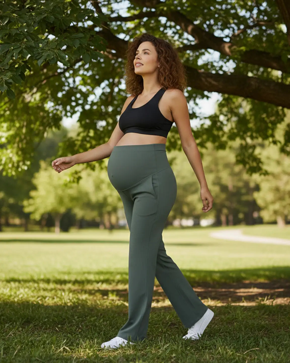 High Elastic Straight Leg Maternity Yoga Pants