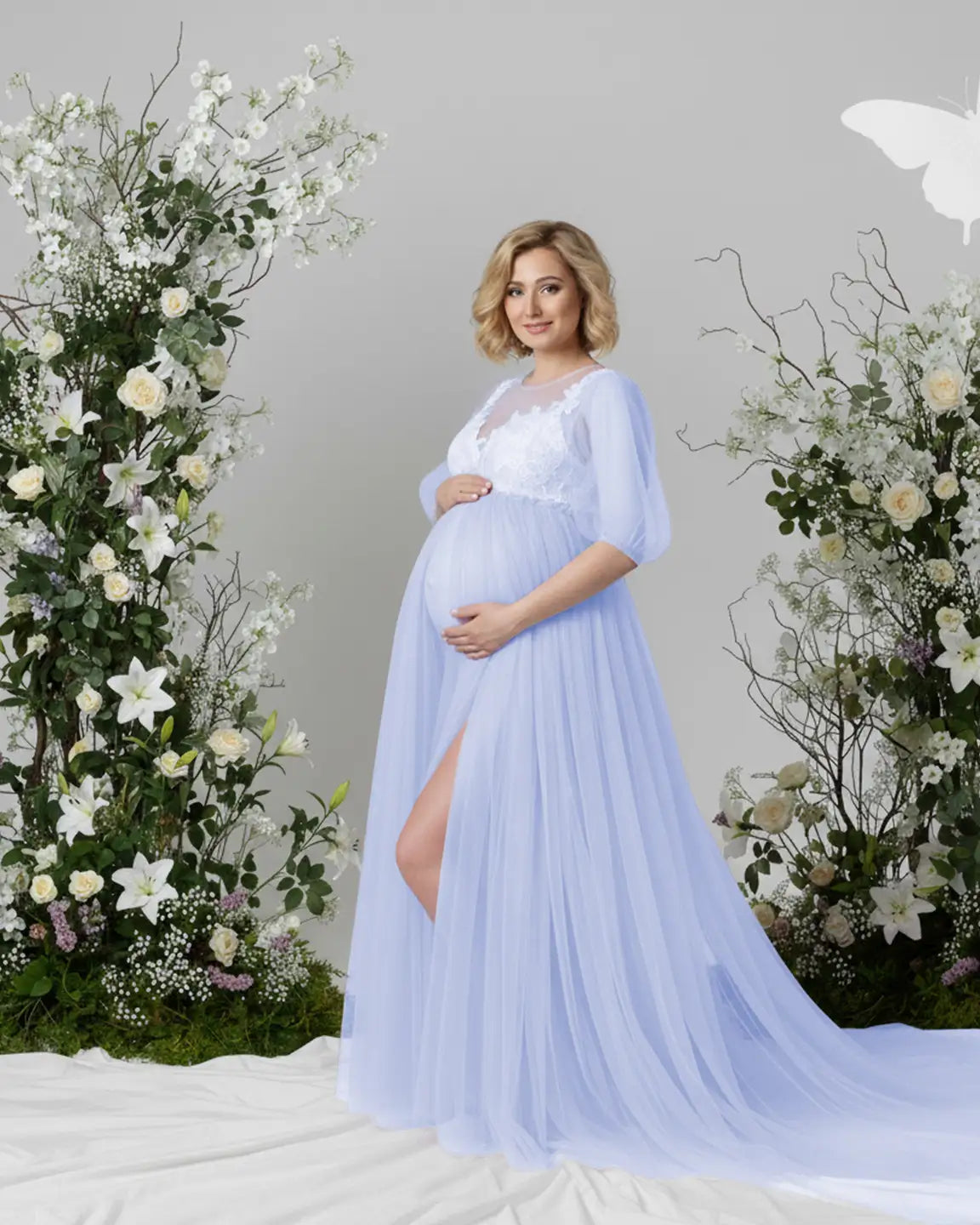 Tulle Lace Swing Trail Maternity Photoshoot Dress