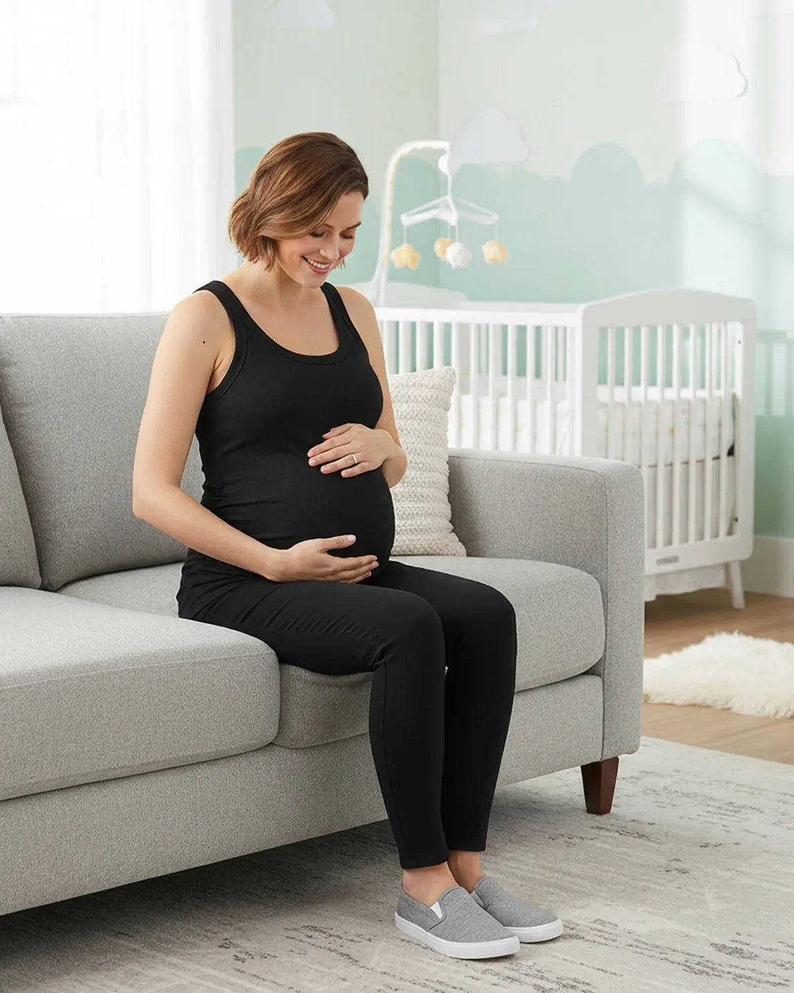 Scoop Neck Slim Fit Maternity & Nursing Tank Top