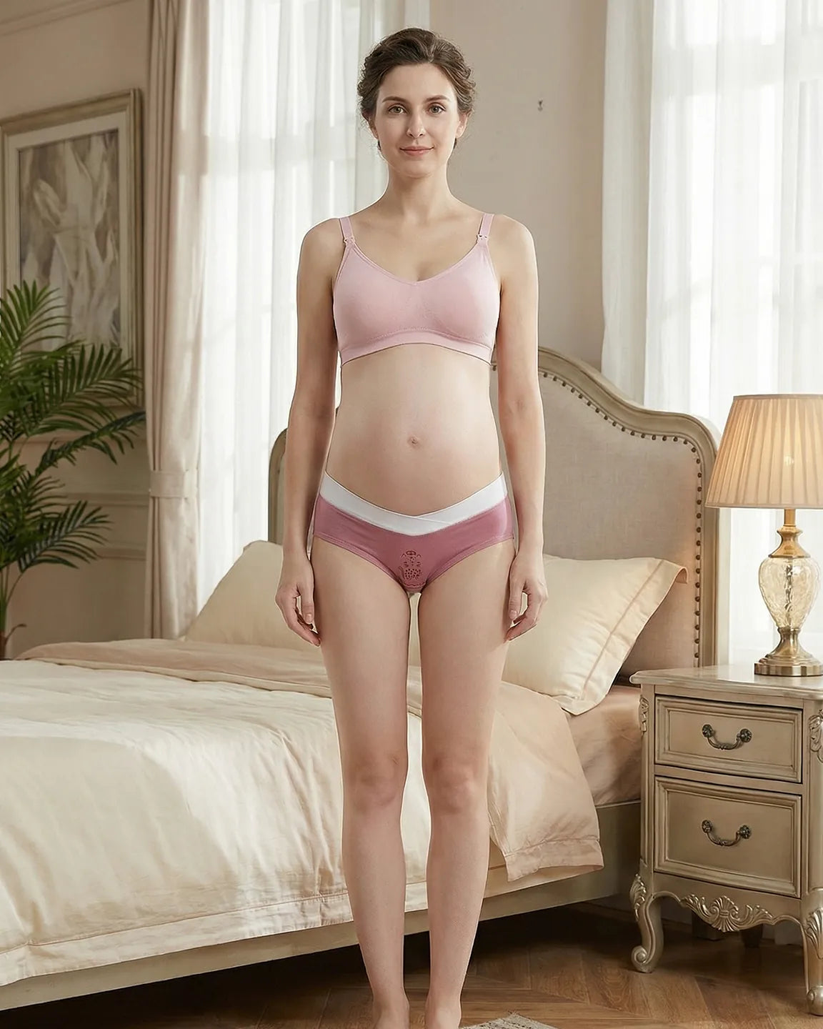 Cross Abdomen-Support Low-Waist Maternity Panties