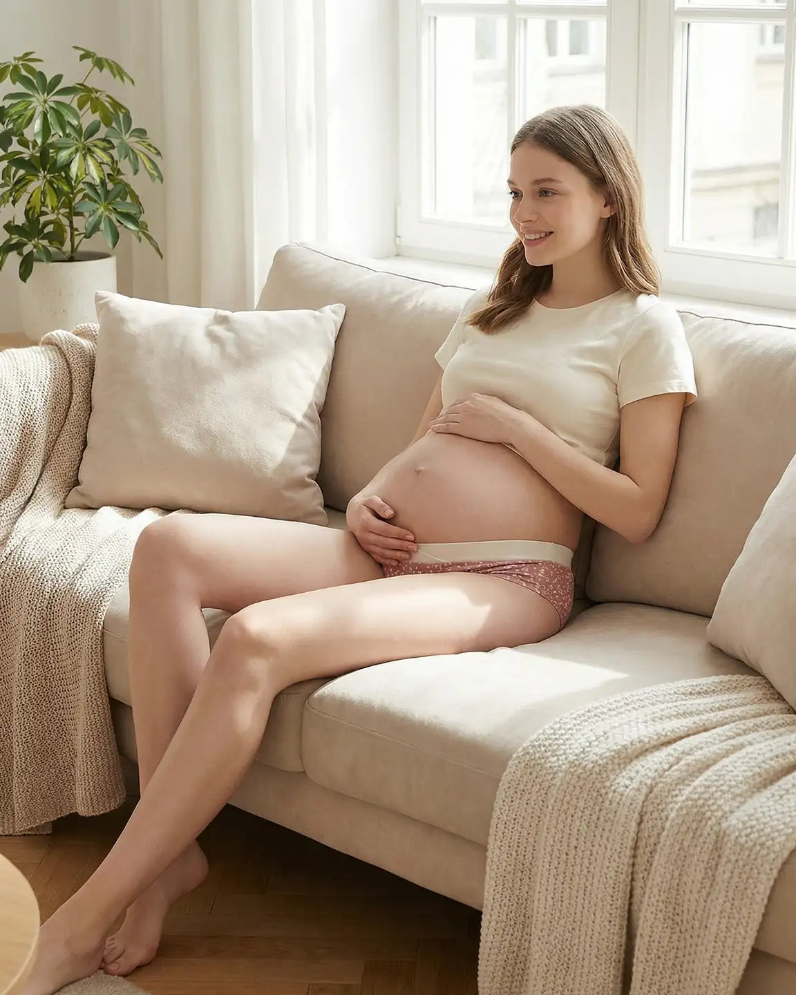 Low-Waist Leopard Print Maternity Underwear