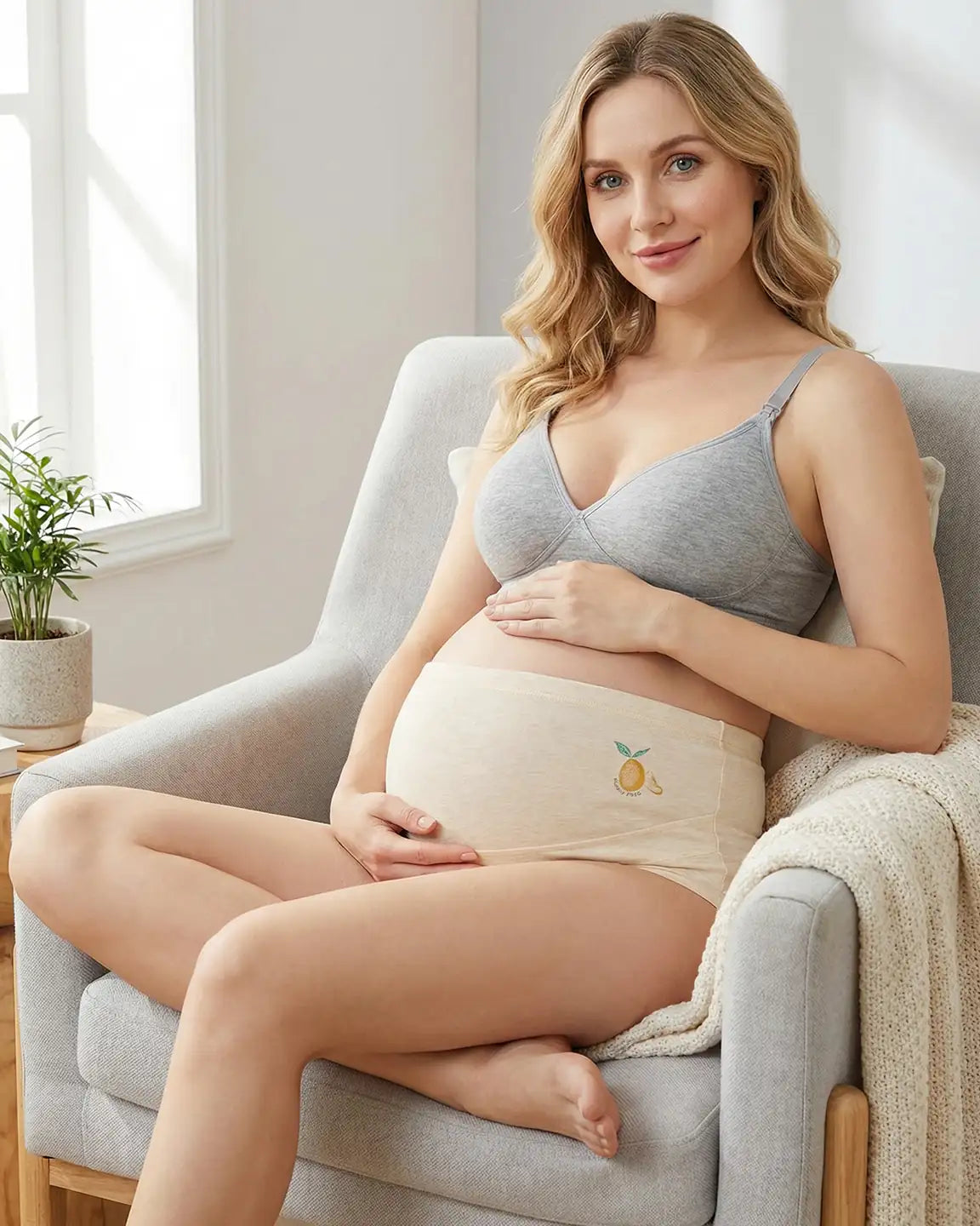 Overlapped Over-the-Belly Maternity Underwear