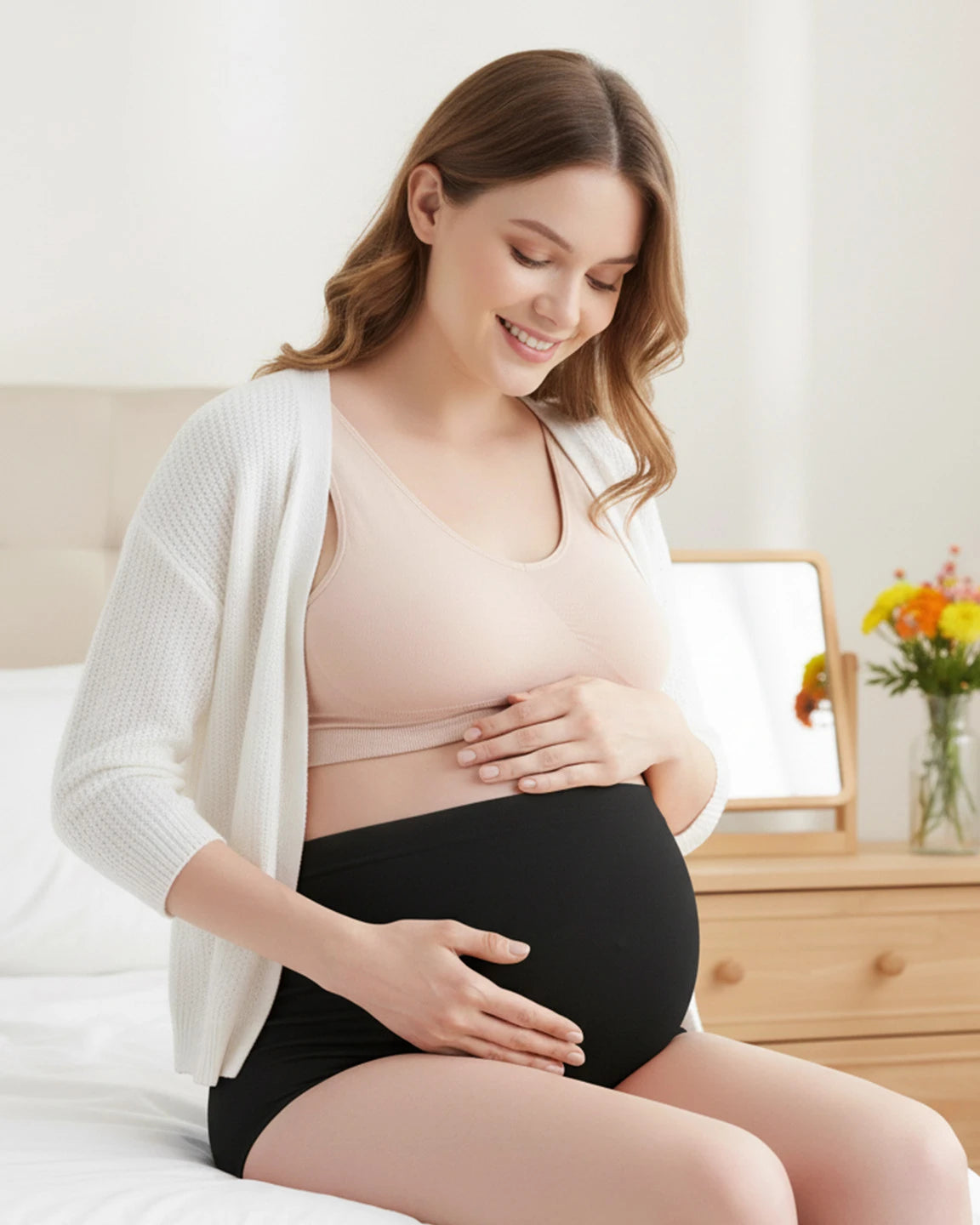 Soft Seamless High Waist Maternity Panties