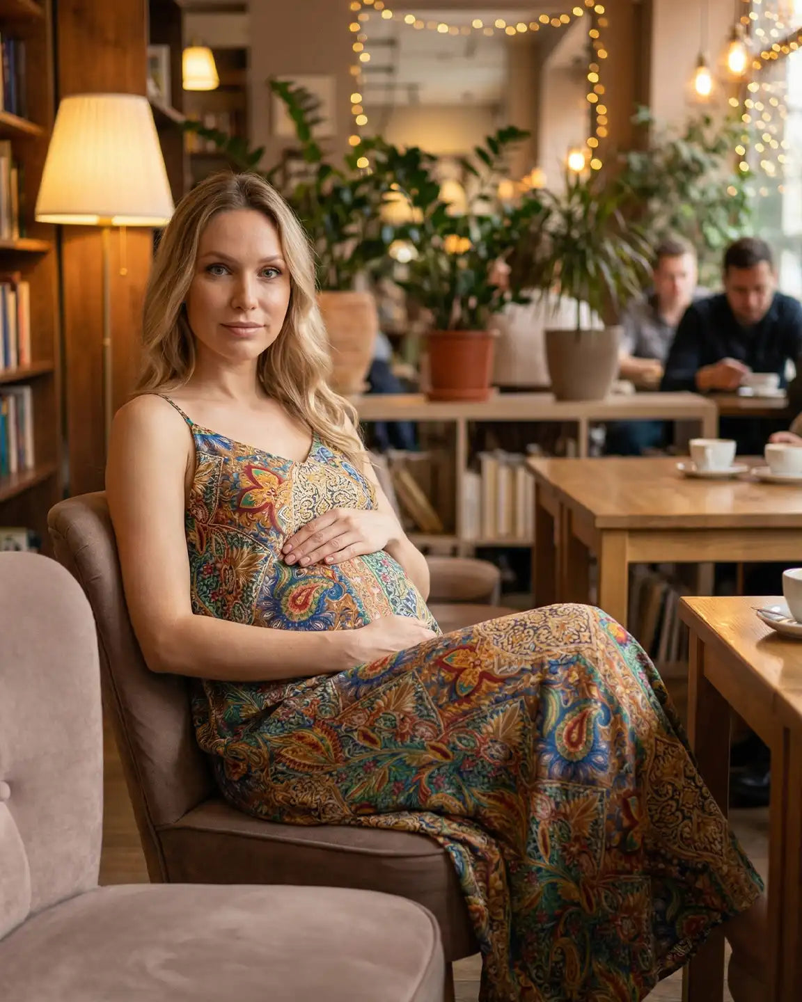 Sling Sleeveless Bohemian Flowy Maternity Maxi Dress