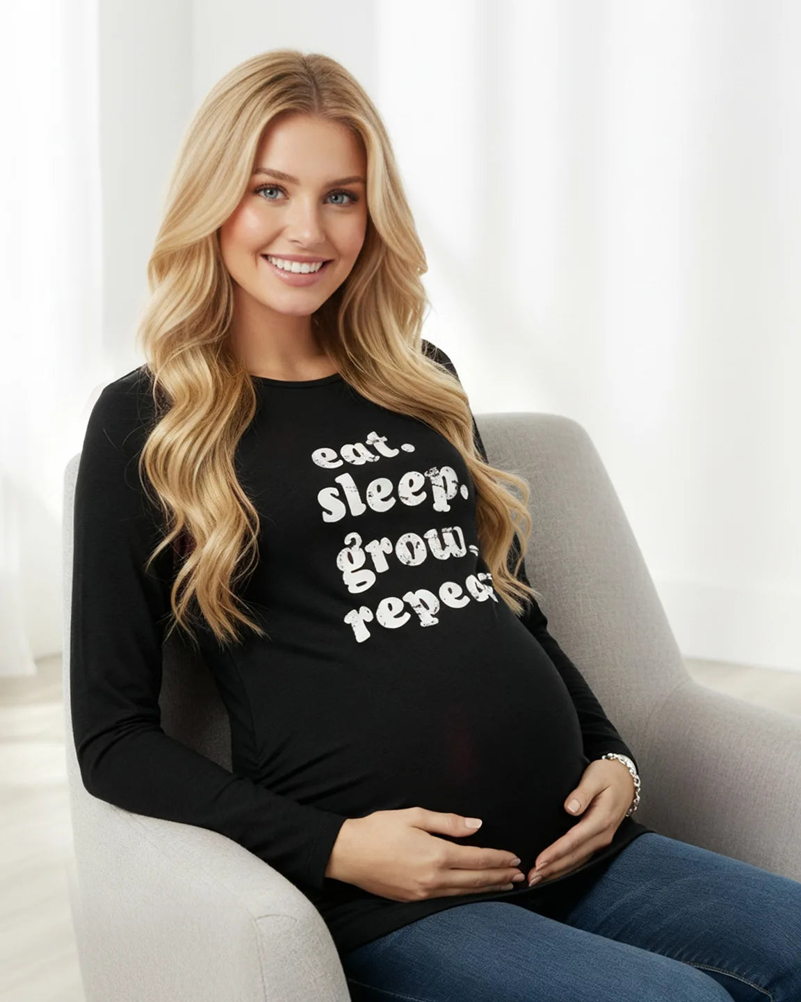 Long-sleeve Printed Maternity Top