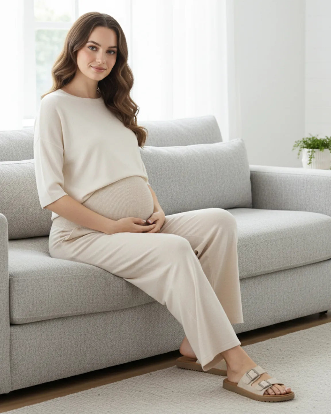 Over The Belly Wide-Leg Maternity Trouser