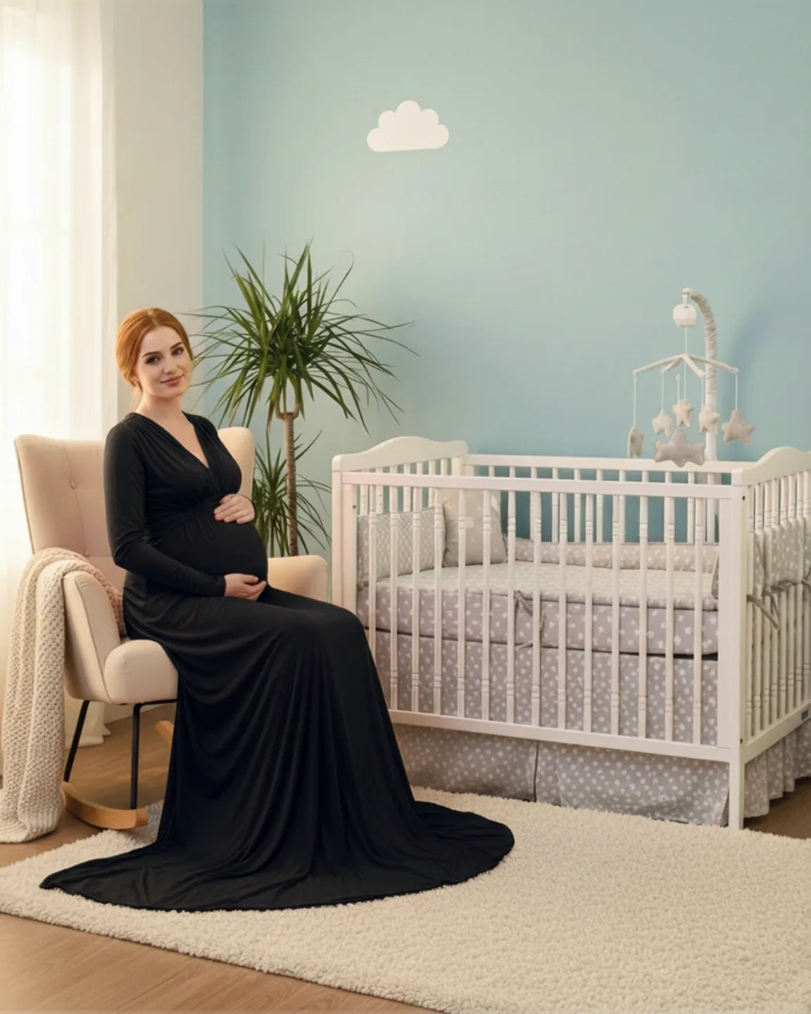 Empire Waist Romantic Style Maternity Photography Gown