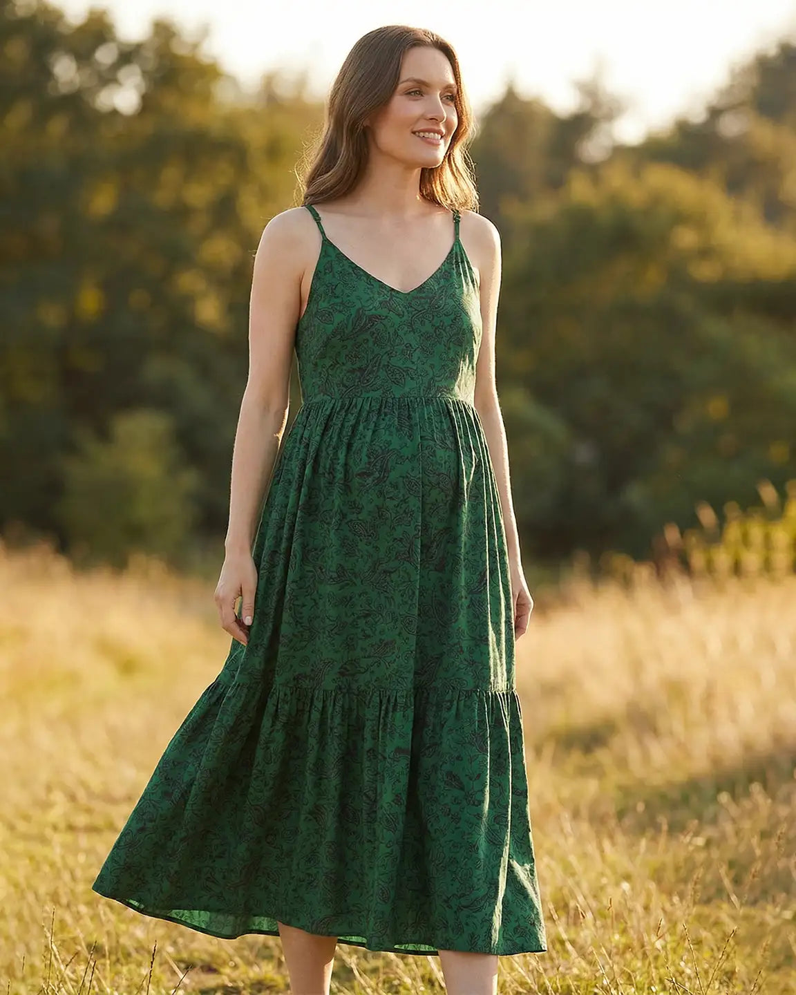 Built-In Bra Loose H-Line Maternity Nightdress