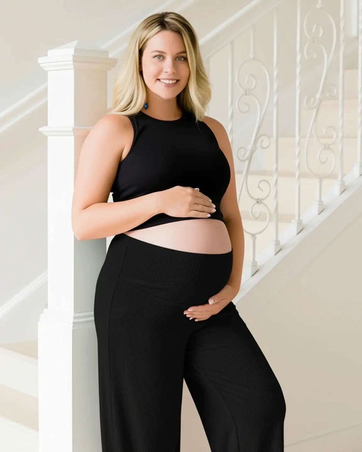 Soft Wide-Leg Stretch Maternity Pants