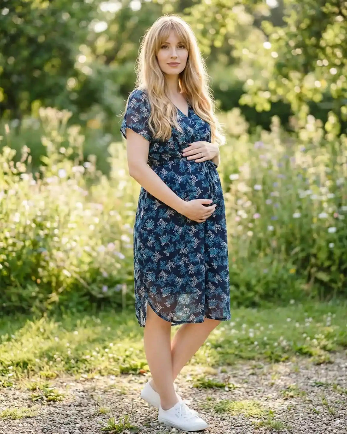 V-Neck Fitted Modal Maternity Dress