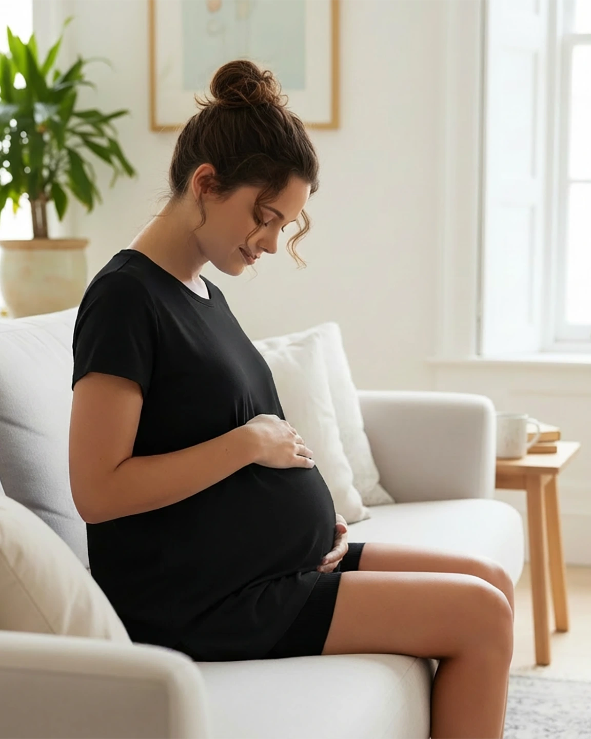 Side Slits Relaxed Maternity T-Shirt