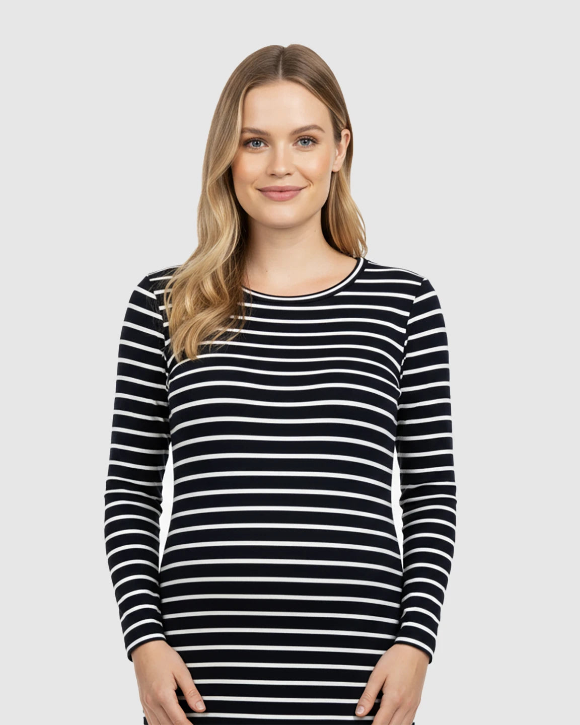 Side Slit Bodycon Maternity Midi Dress