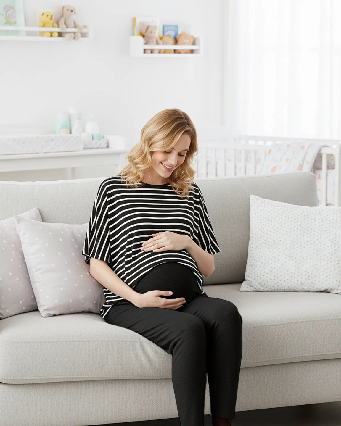 High-Waist Straight-Leg Maternity Pants