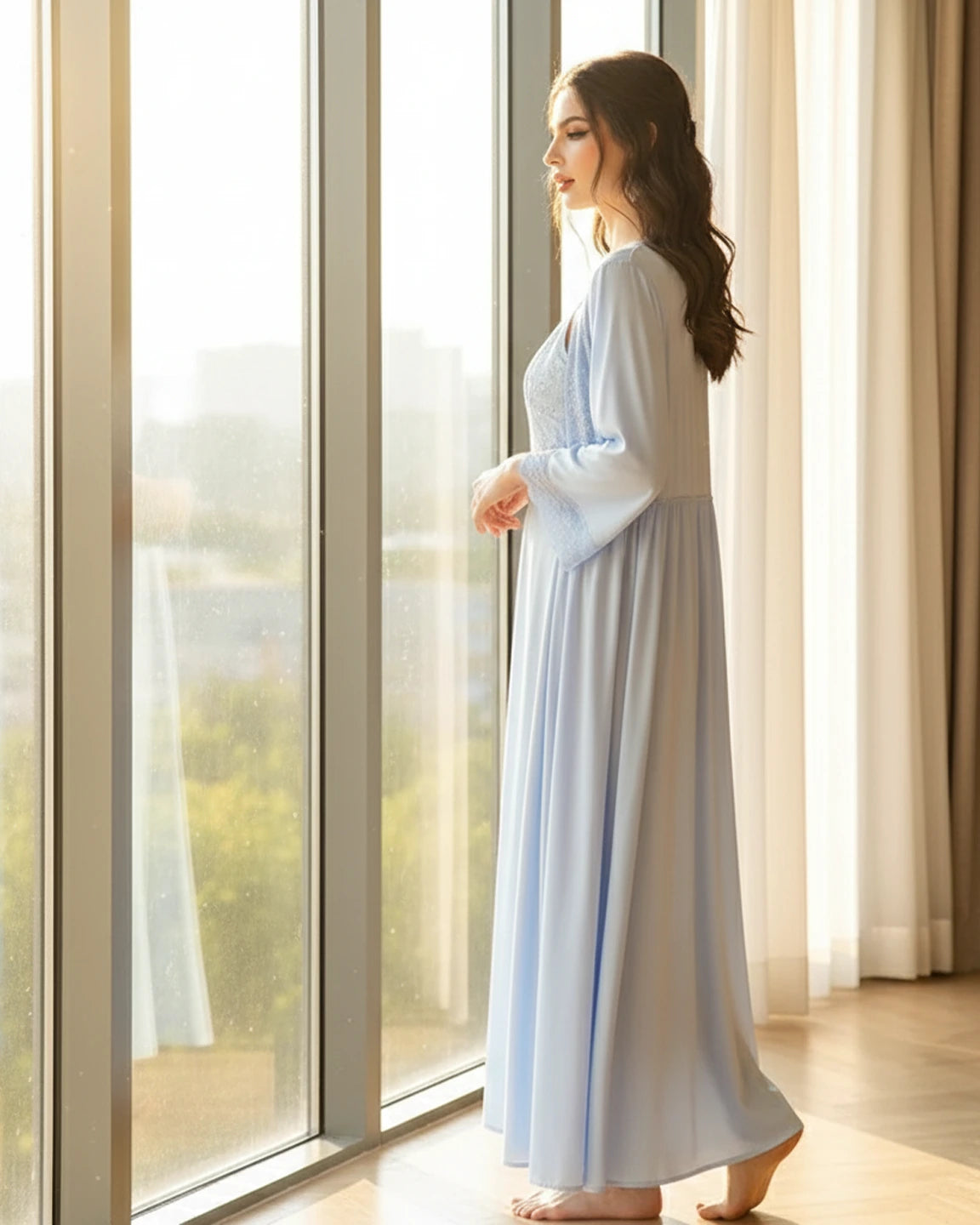 Elegant Lace Loose Fit Maternity Loungewear Set