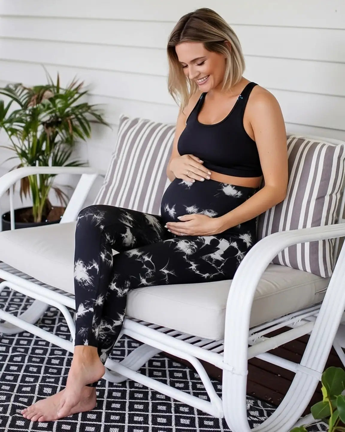 High-Waisted Tie-Dye Maternity Leggings