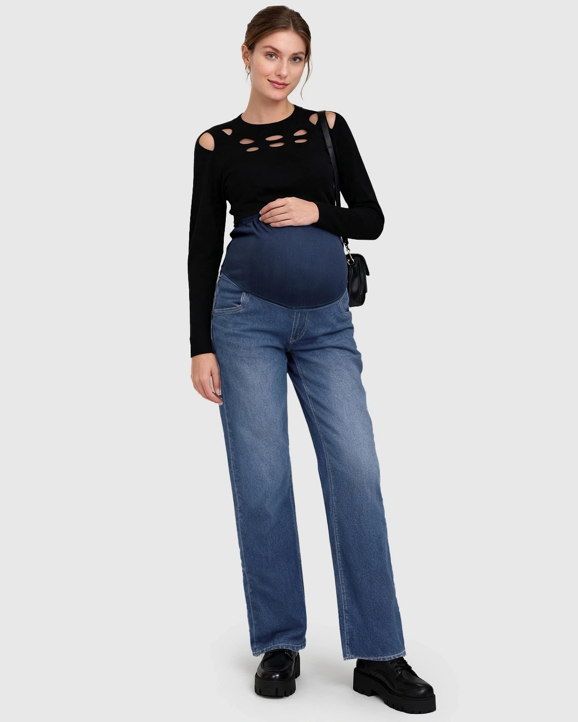 Full Panel Straight Leg Maternity Jeans