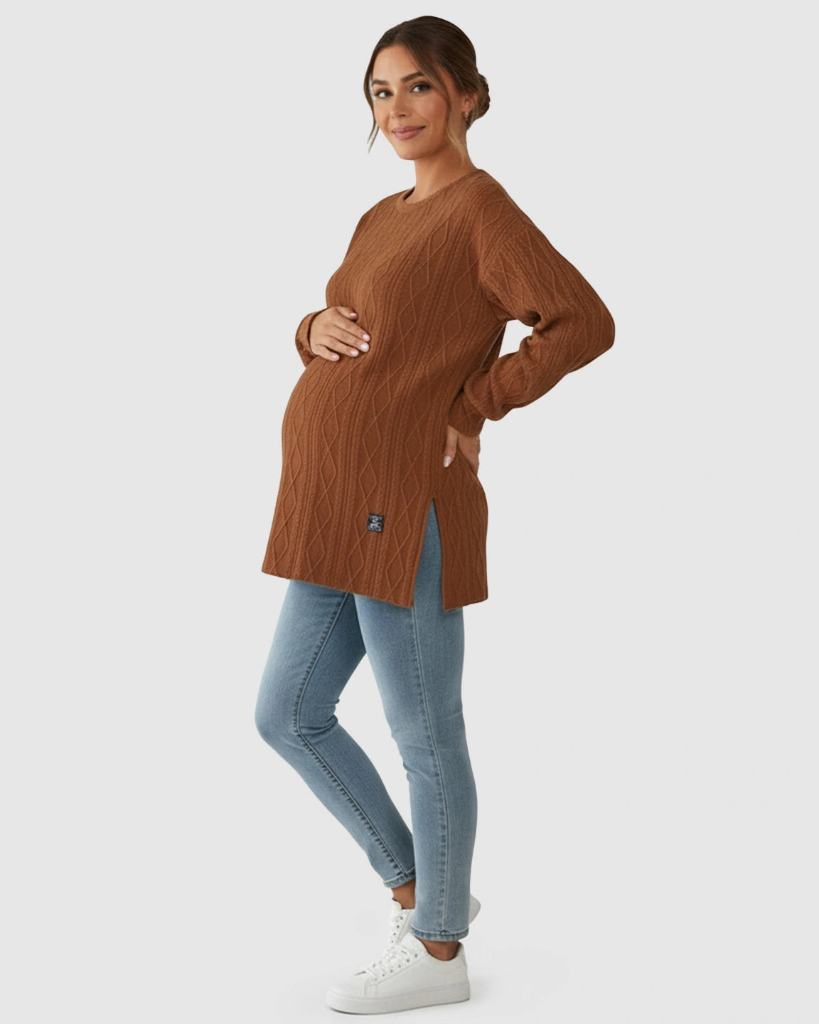 Elegant Textured Loose Fit Maternity Top