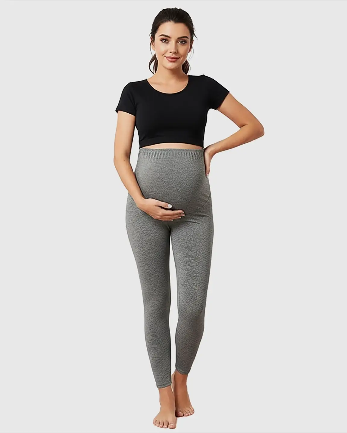 High Waist Belly Support Full Length Maternity Leggings