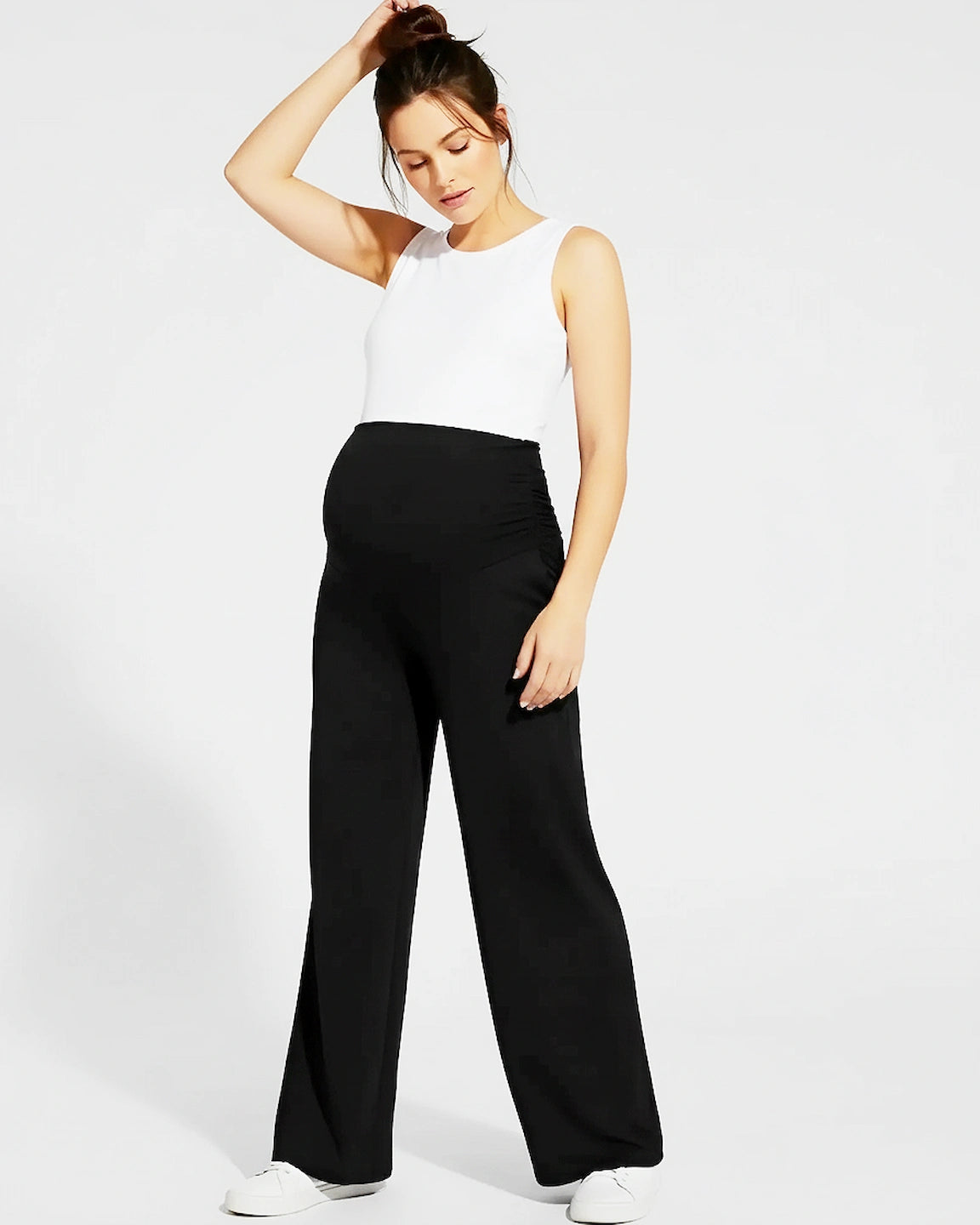 Ruched Hem Over Belly Casual Maternity Pant
