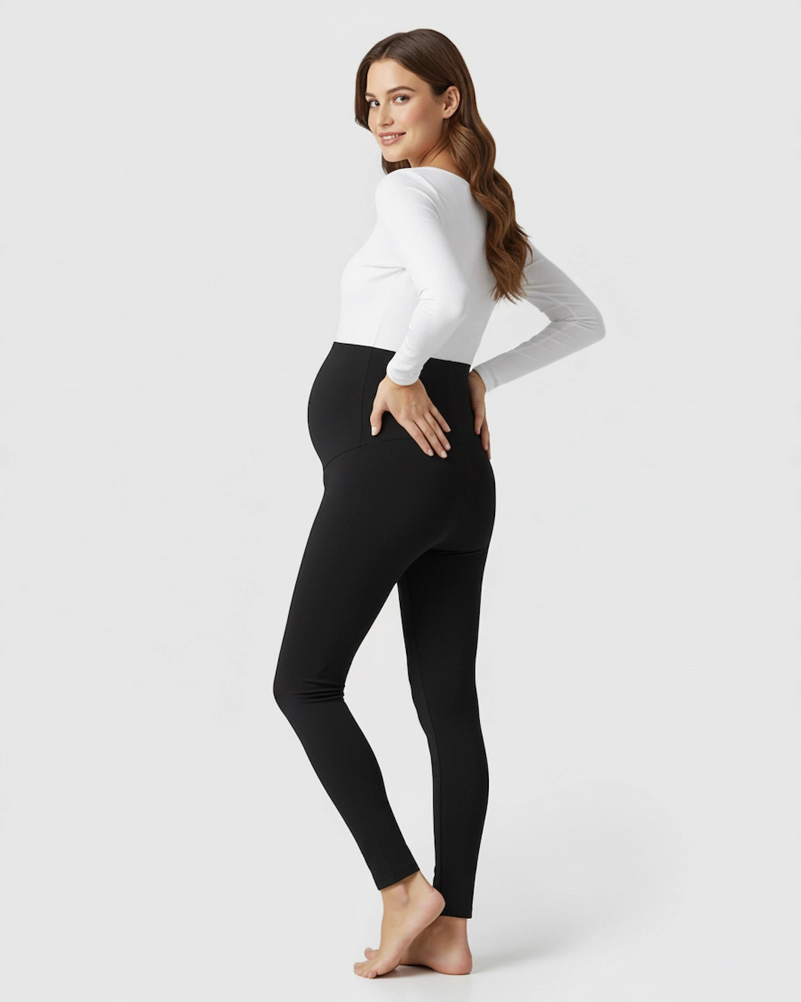 High-Waist Tummy Support Slim-Fit Maternity Leggings