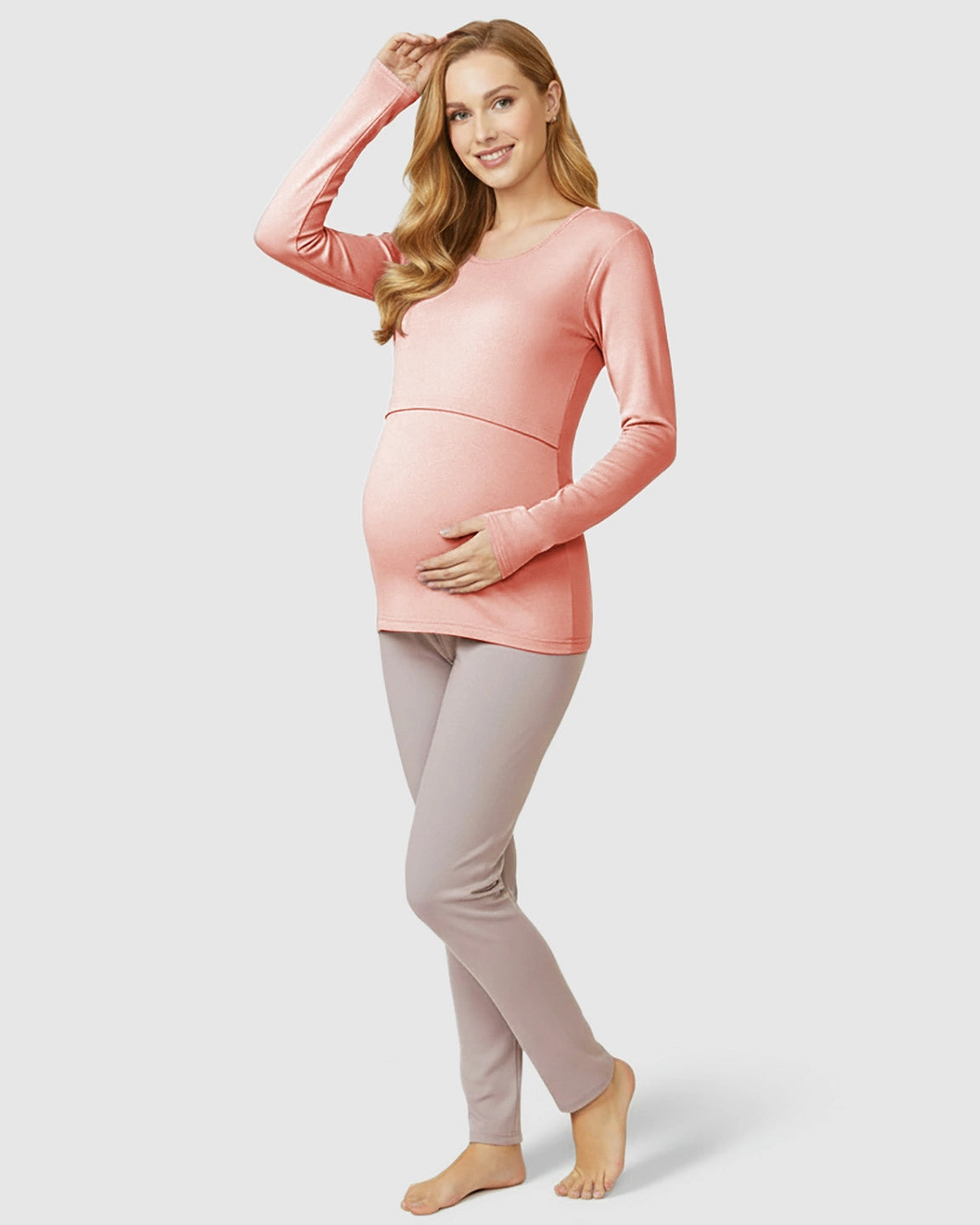 Nursing Access Long Sleeve Thermal Underwear Set