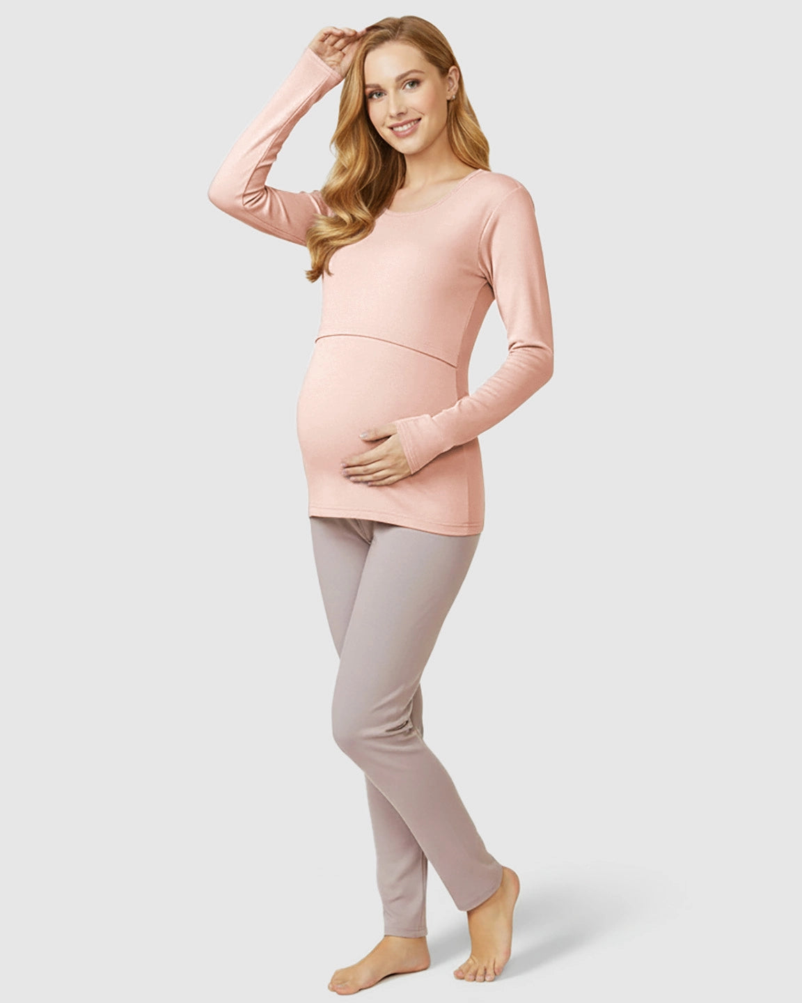 Nursing Access Long Sleeve Thermal Underwear Set
