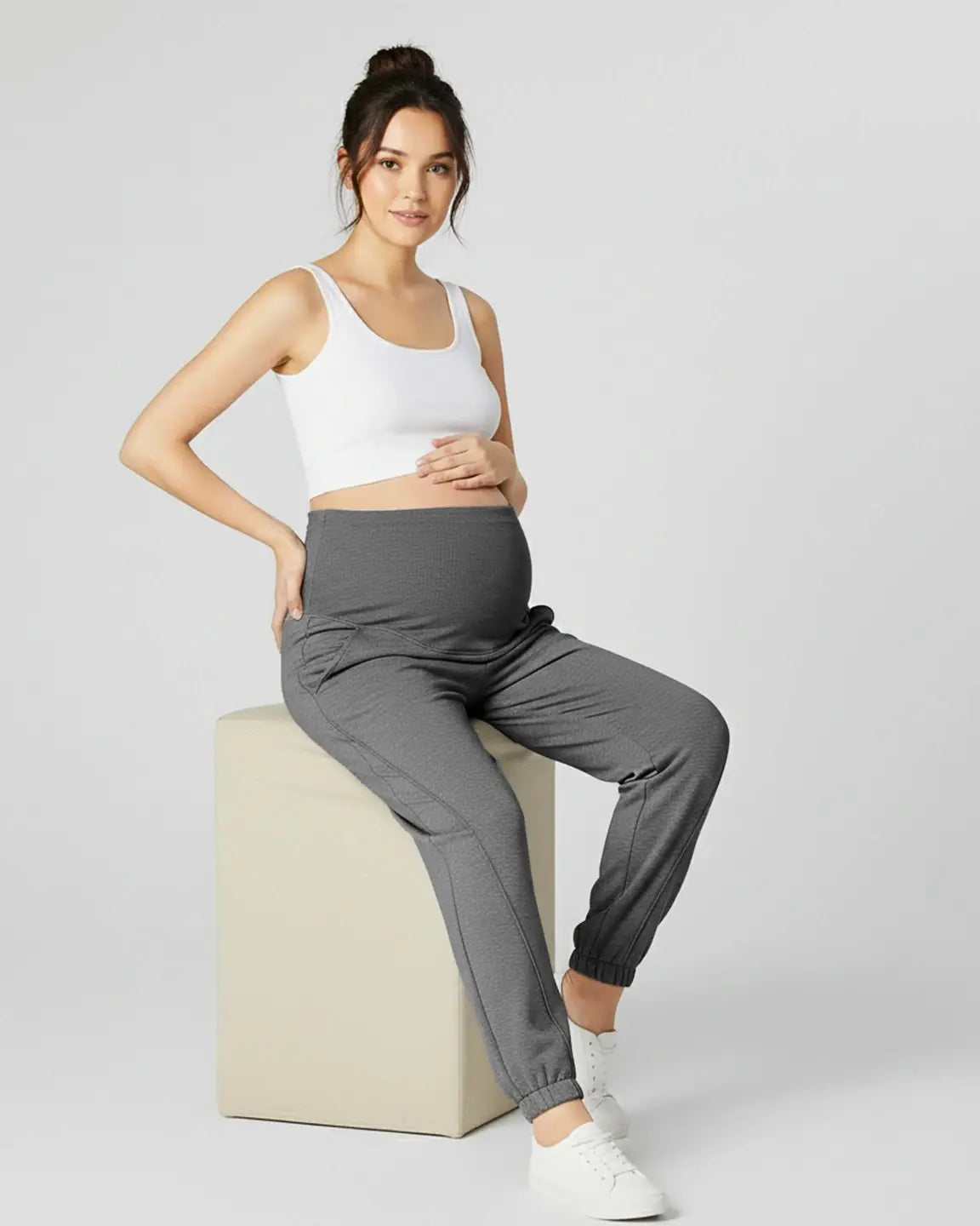 Relaxed Fit Over Belly Maternity Joggers