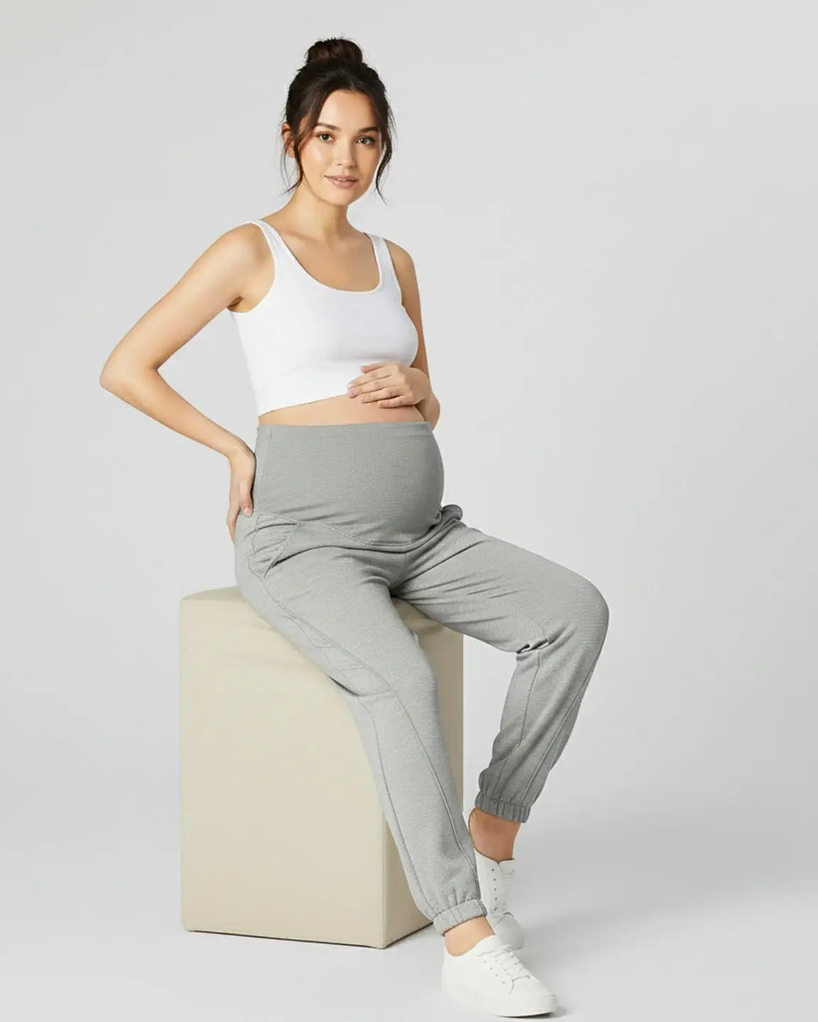 Relaxed Fit Over Belly Maternity Joggers