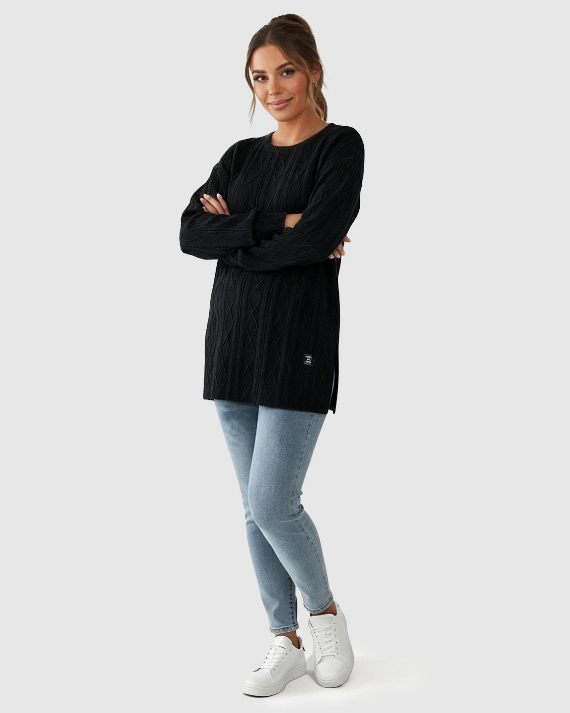 Elegant Textured Loose Fit Maternity Top