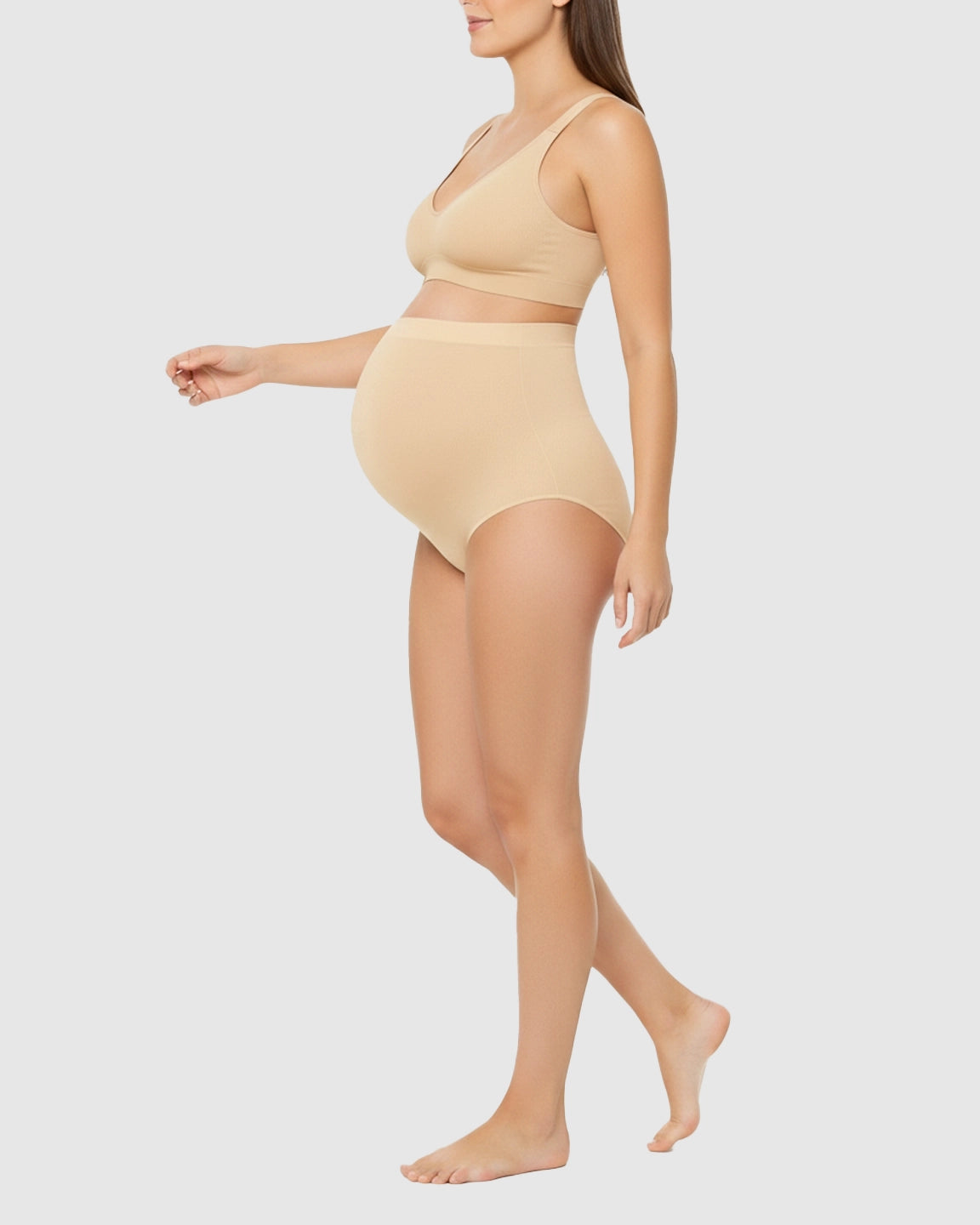 High-Waist Seamless Belly-Support Maternity Underwear