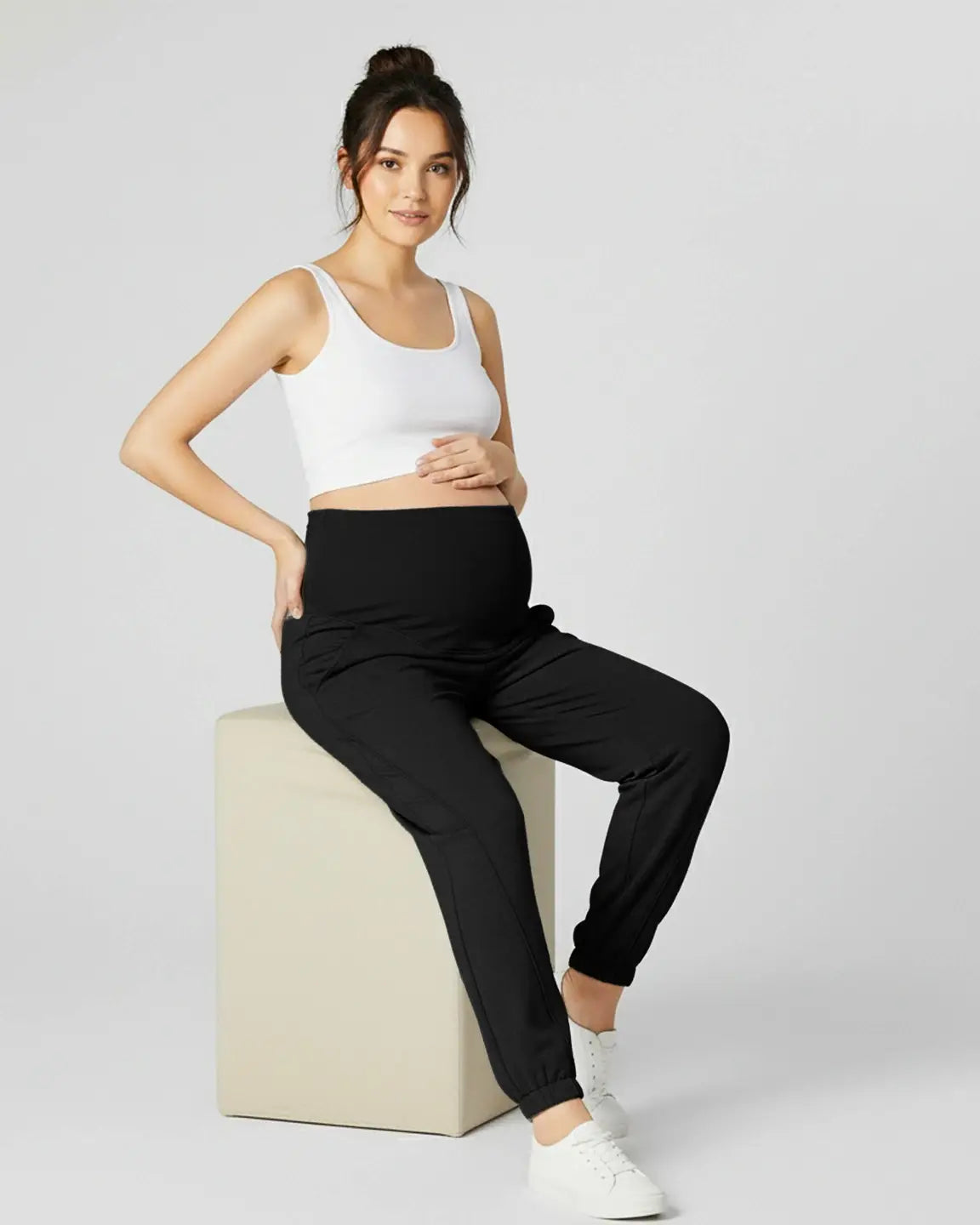 Relaxed Fit Over Belly Maternity Joggers