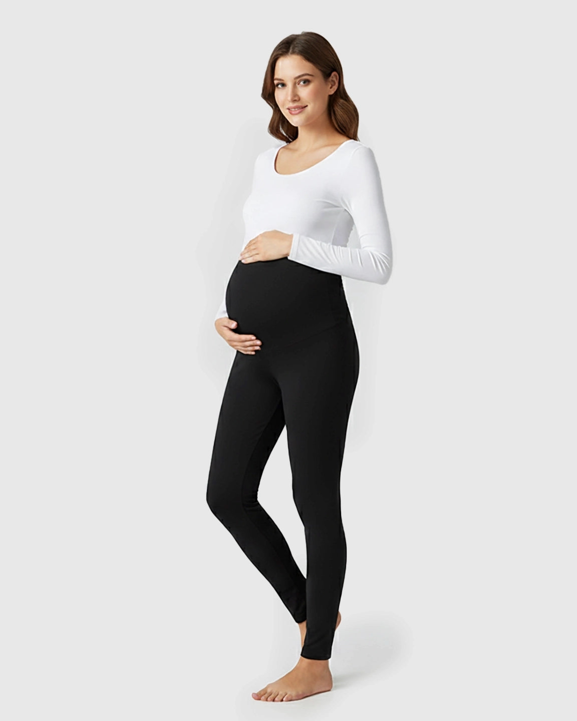 High-Waist Tummy Support Slim-Fit Maternity Leggings