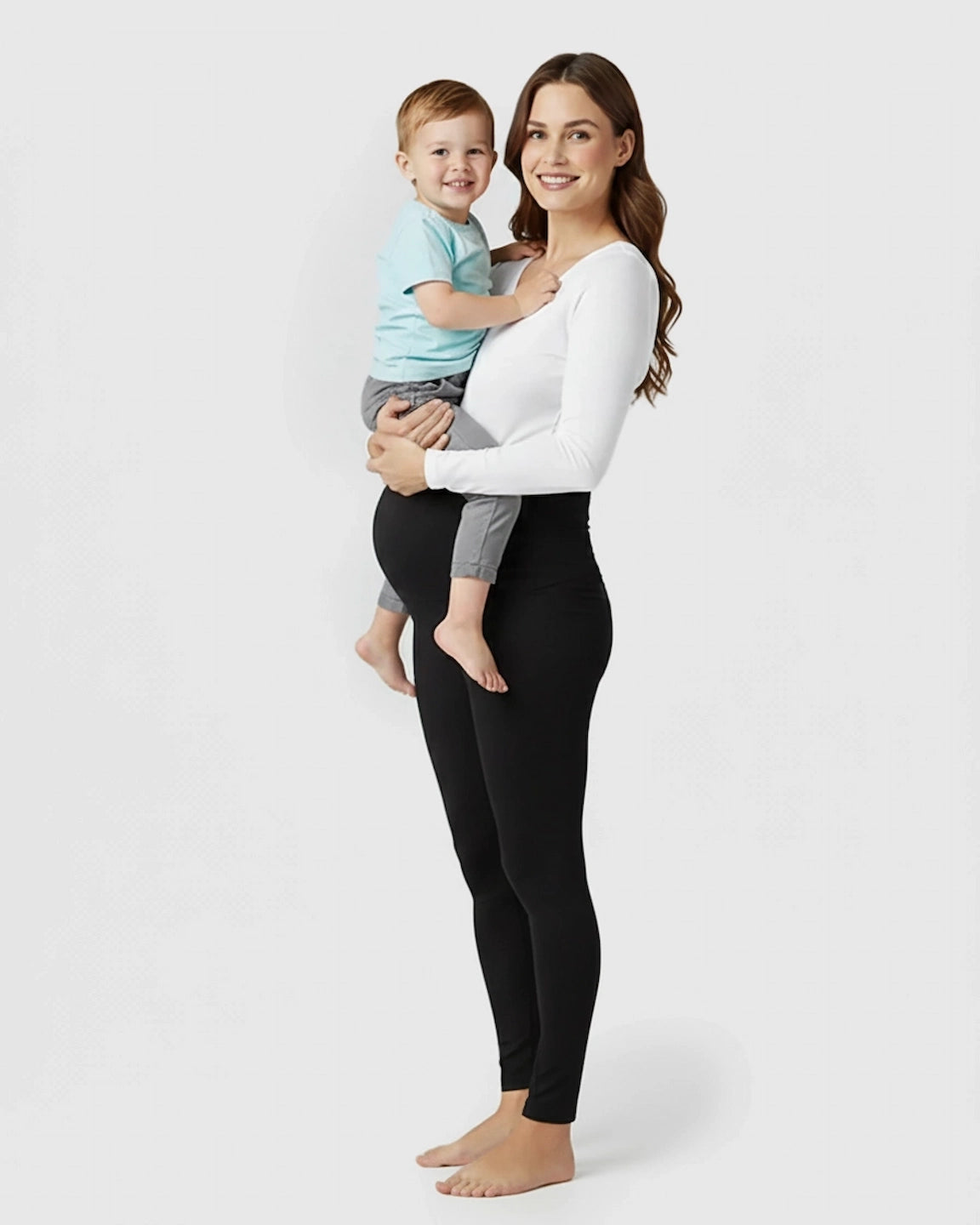 High-Waist Tummy Support Slim-Fit Maternity Leggings