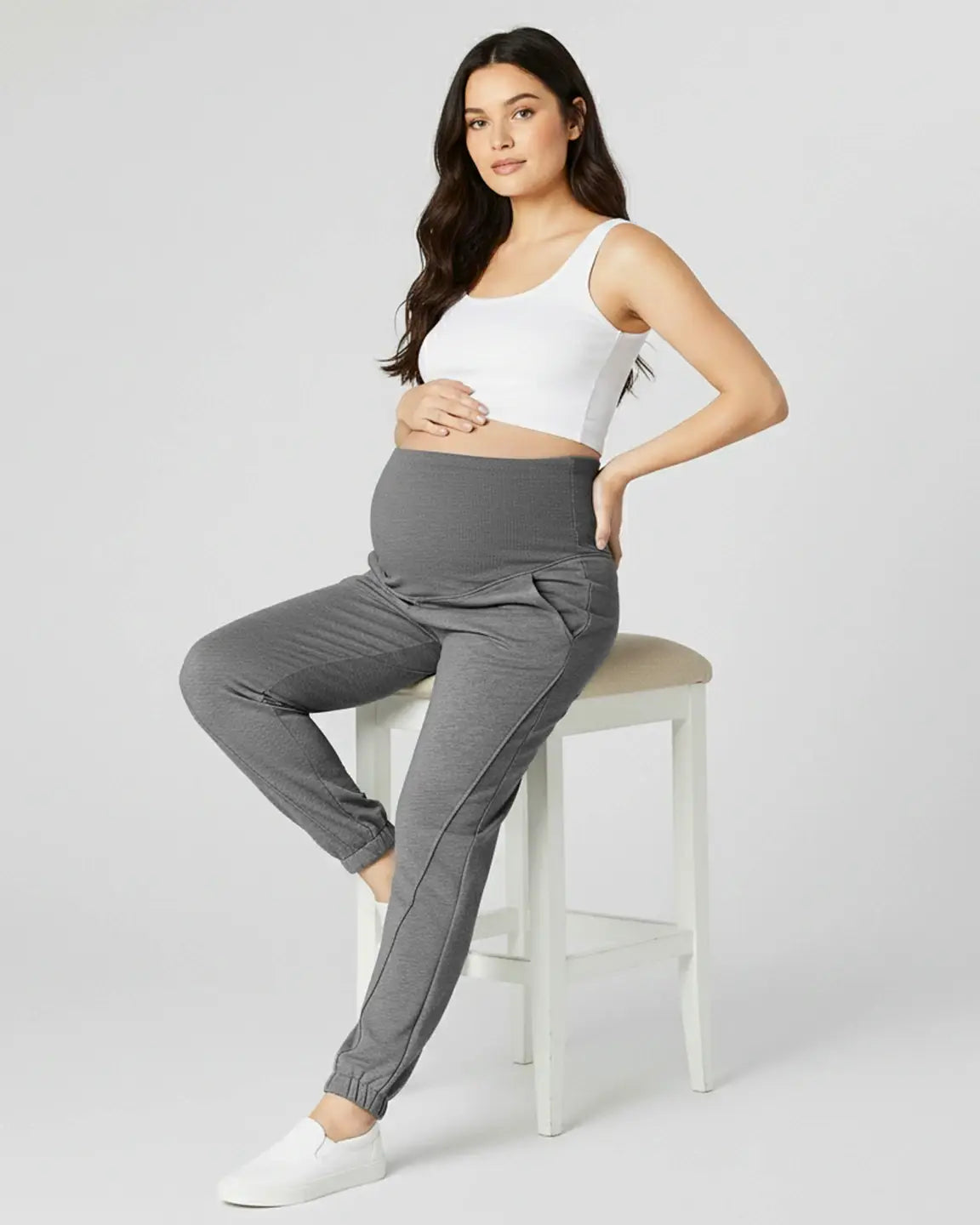 Relaxed Fit Over Belly Maternity Joggers