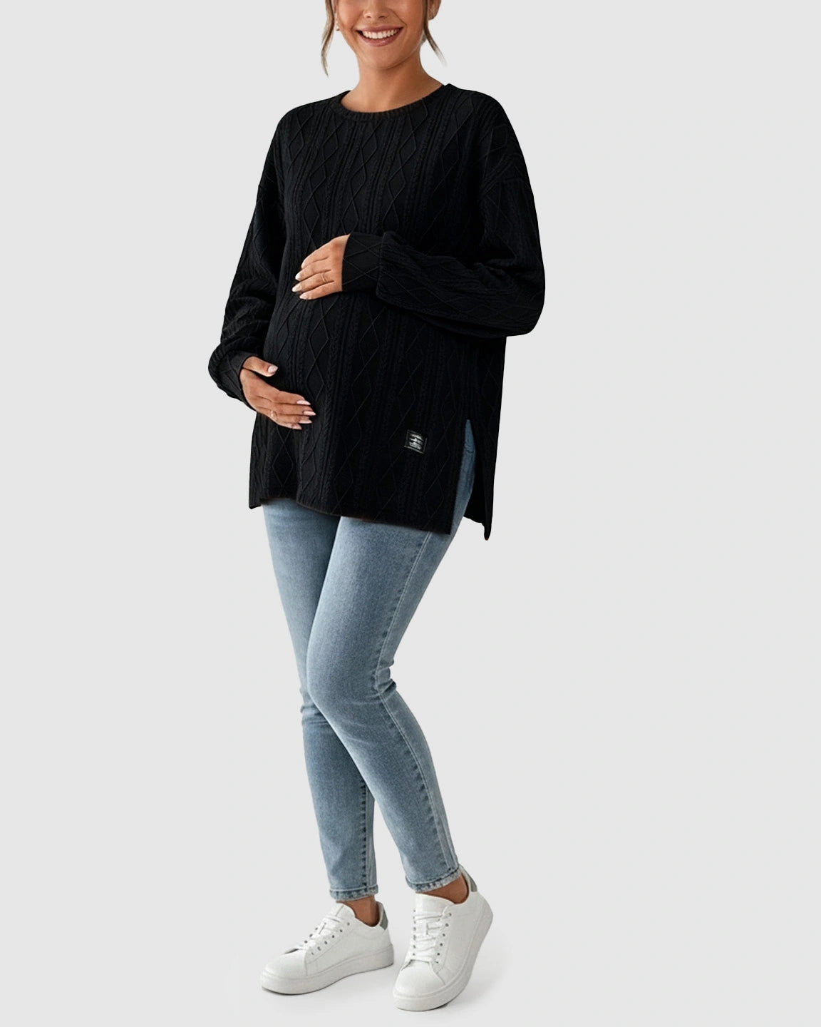 Elegant Textured Loose Fit Maternity Top