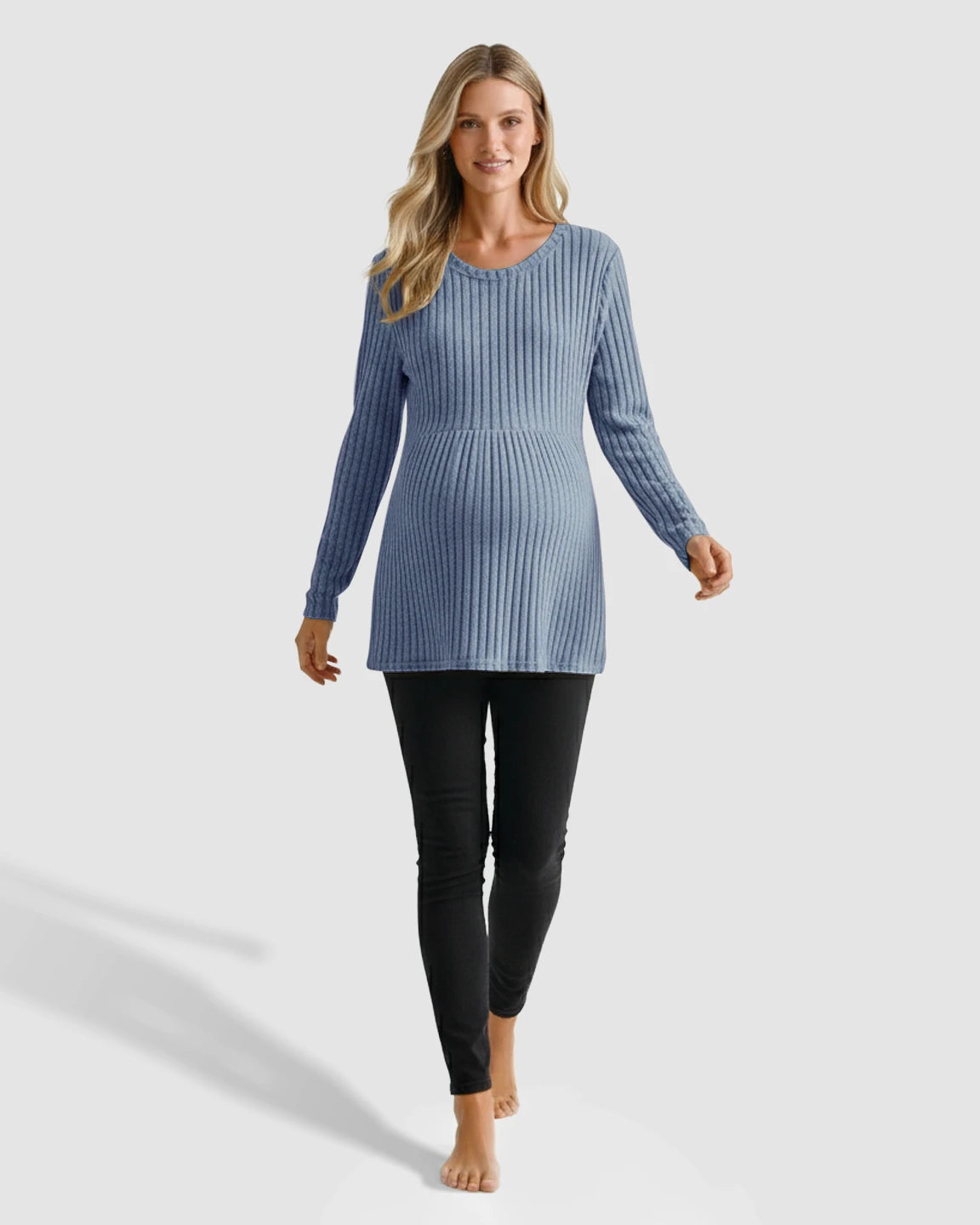 Soft Ribbed Long Sleeve Maternity Top