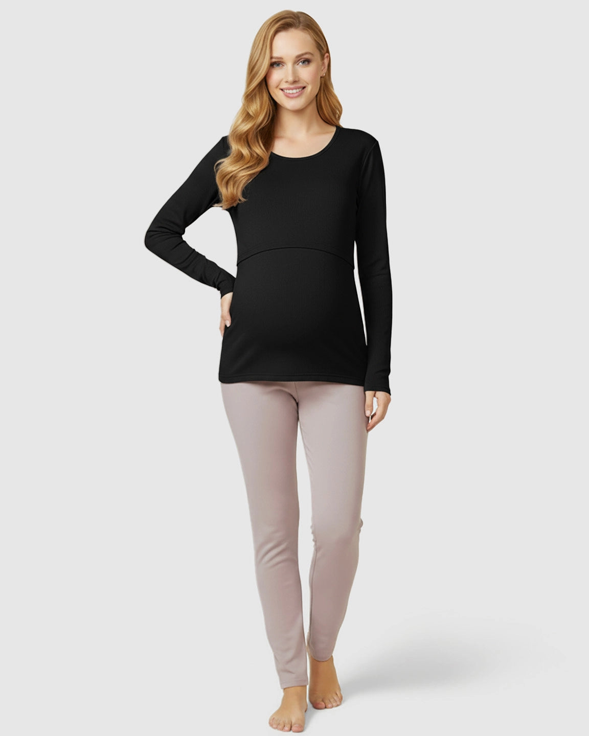 Nursing Access Long Sleeve Thermal Underwear Set