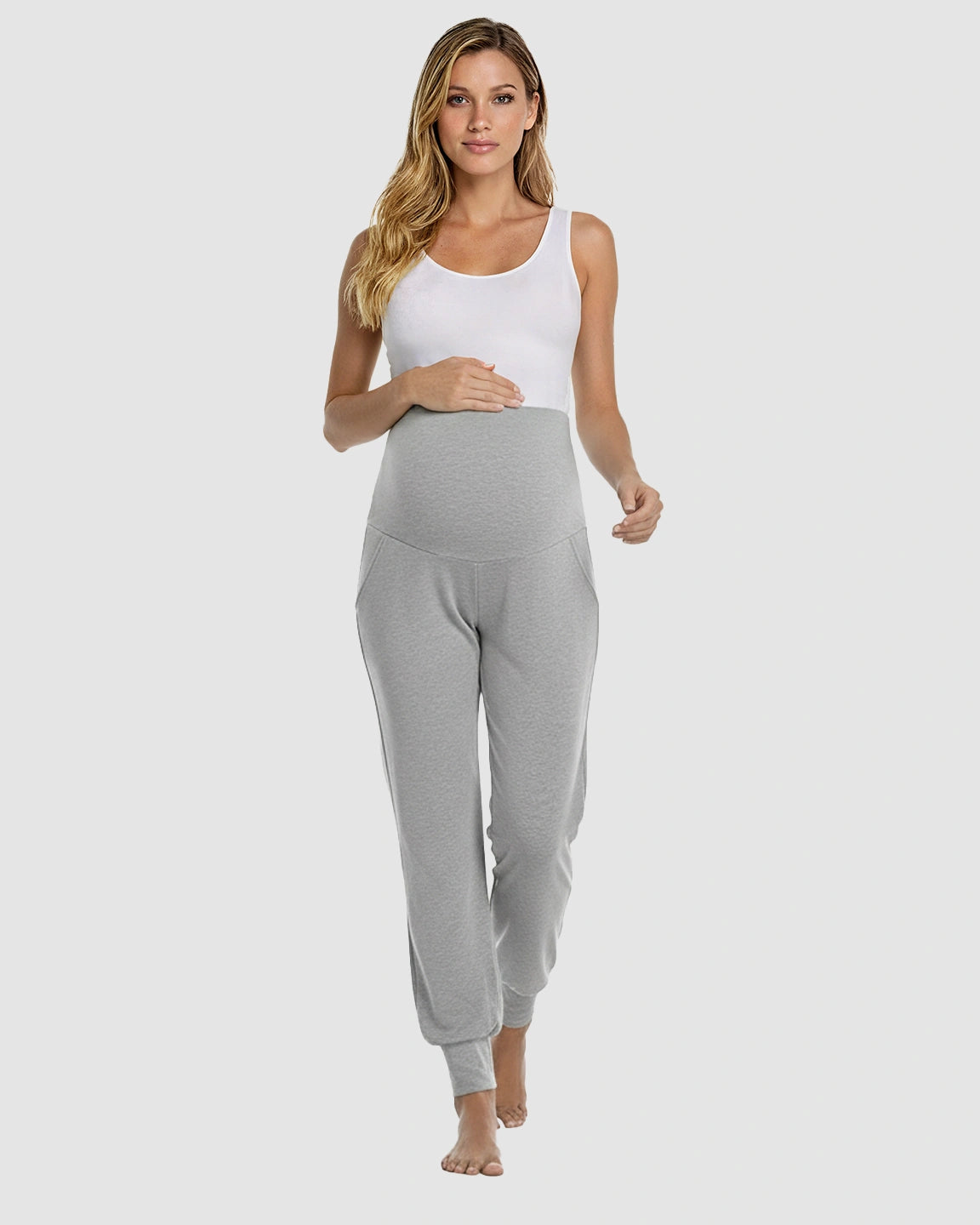 Ankle-Cuffed Elastic Maternity Pants