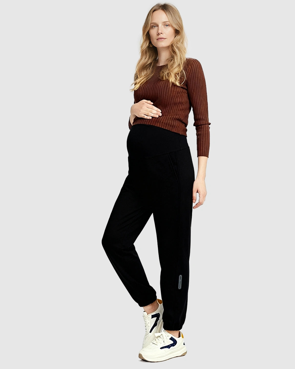 Soft Cotton Fleece Over-Belly Maternity Sweatpants