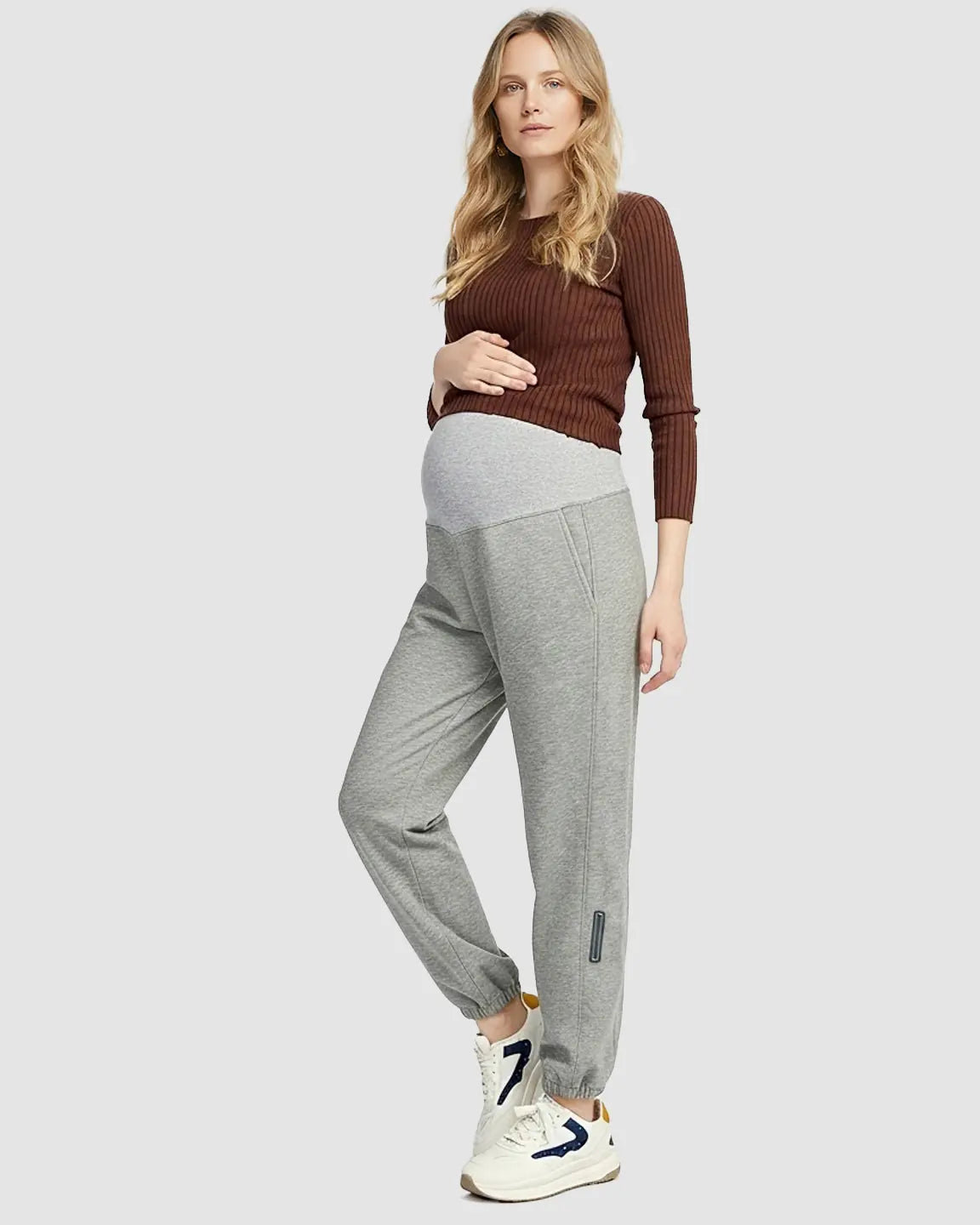 Soft Cotton Fleece Over-Belly Maternity Sweatpants