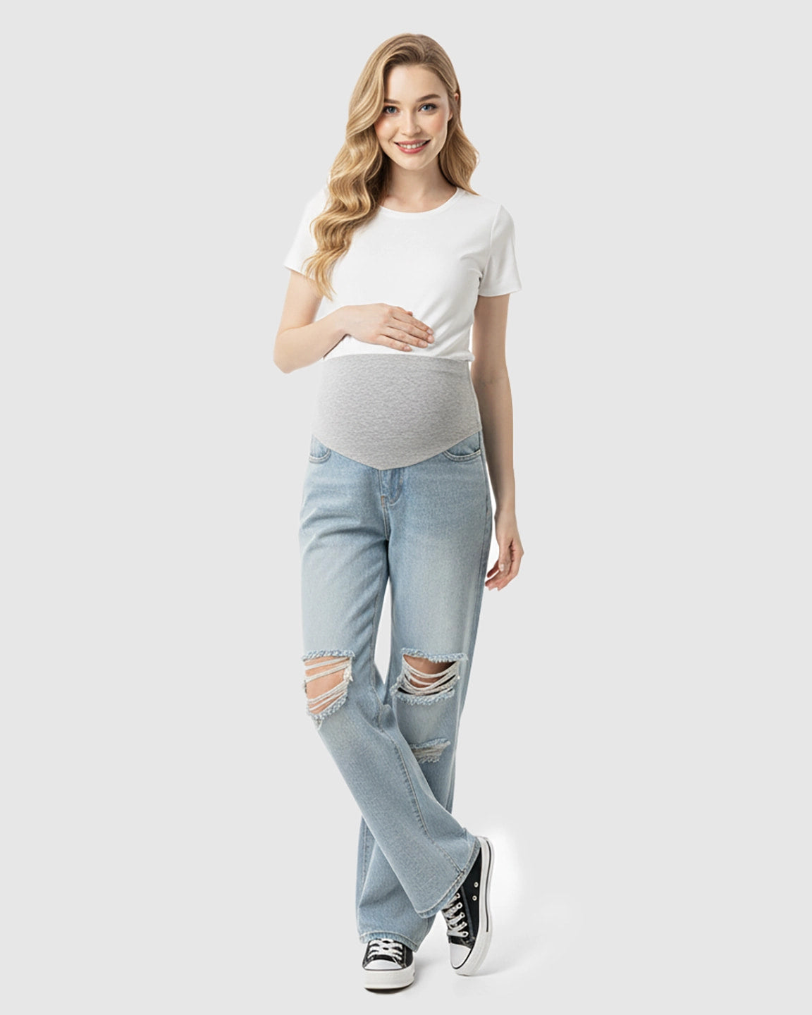 Distressed Baggy Maternity Jeans
