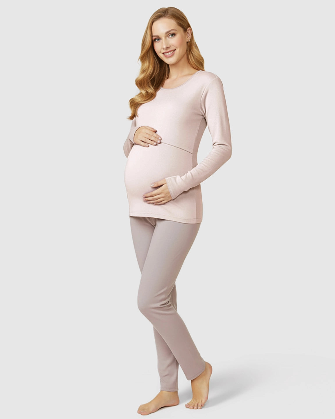 Nursing Access Long Sleeve Thermal Underwear Set