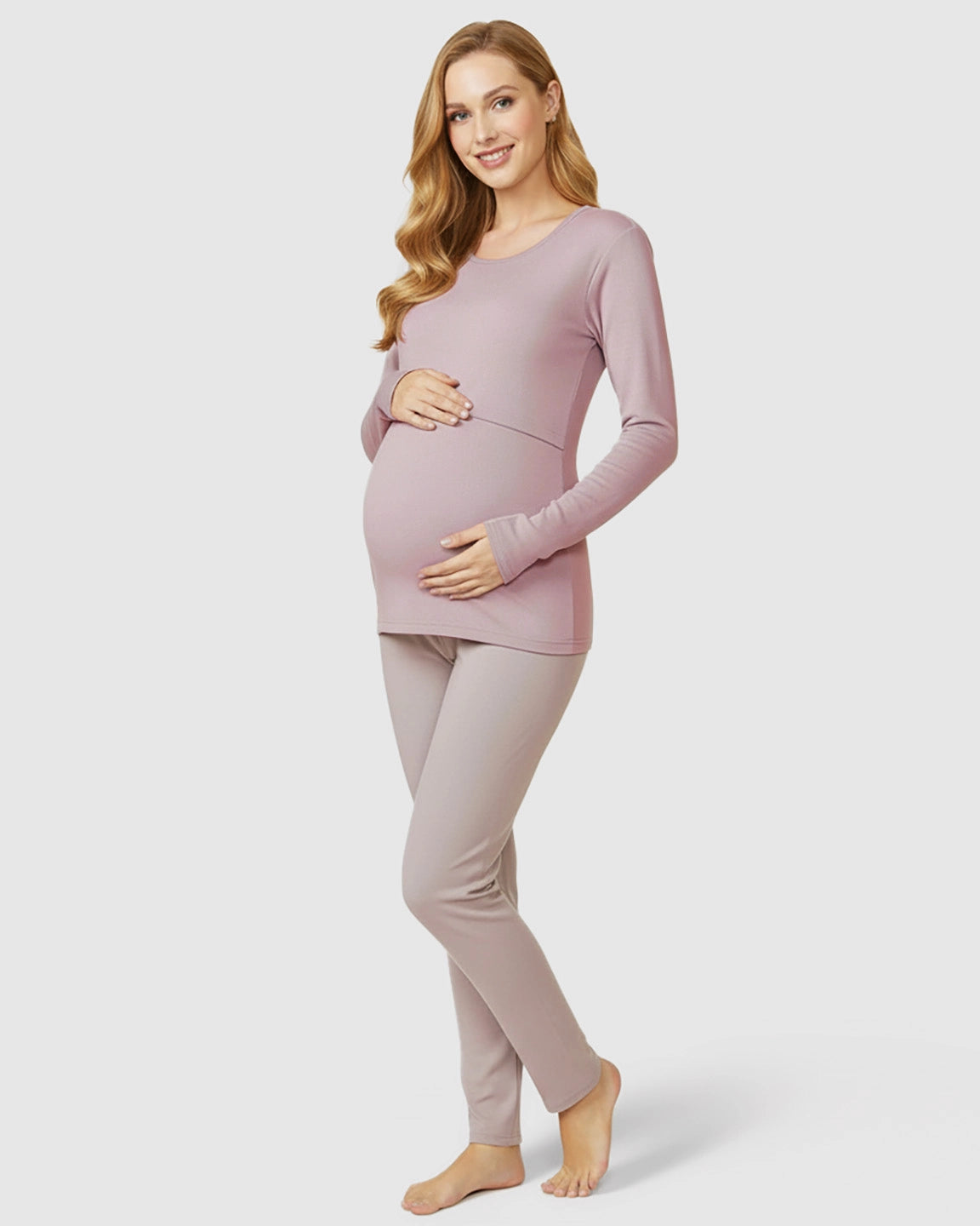 Nursing Access Long Sleeve Thermal Underwear Set