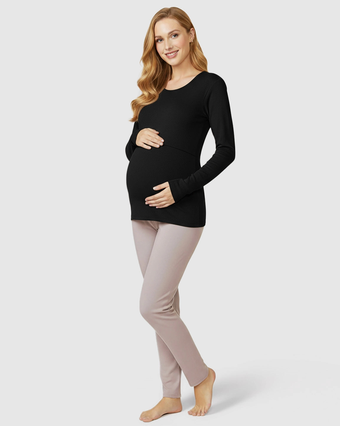 Nursing Access Long Sleeve Thermal Underwear Set