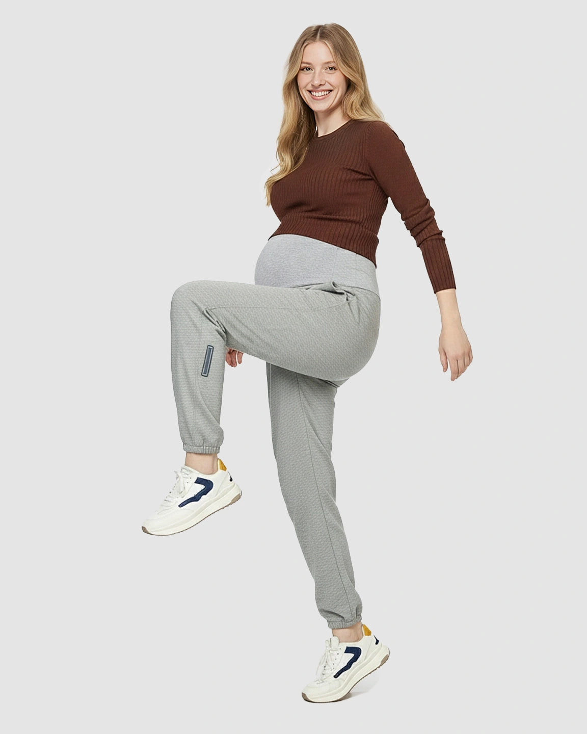 Soft Cotton Fleece Over-Belly Maternity Sweatpants