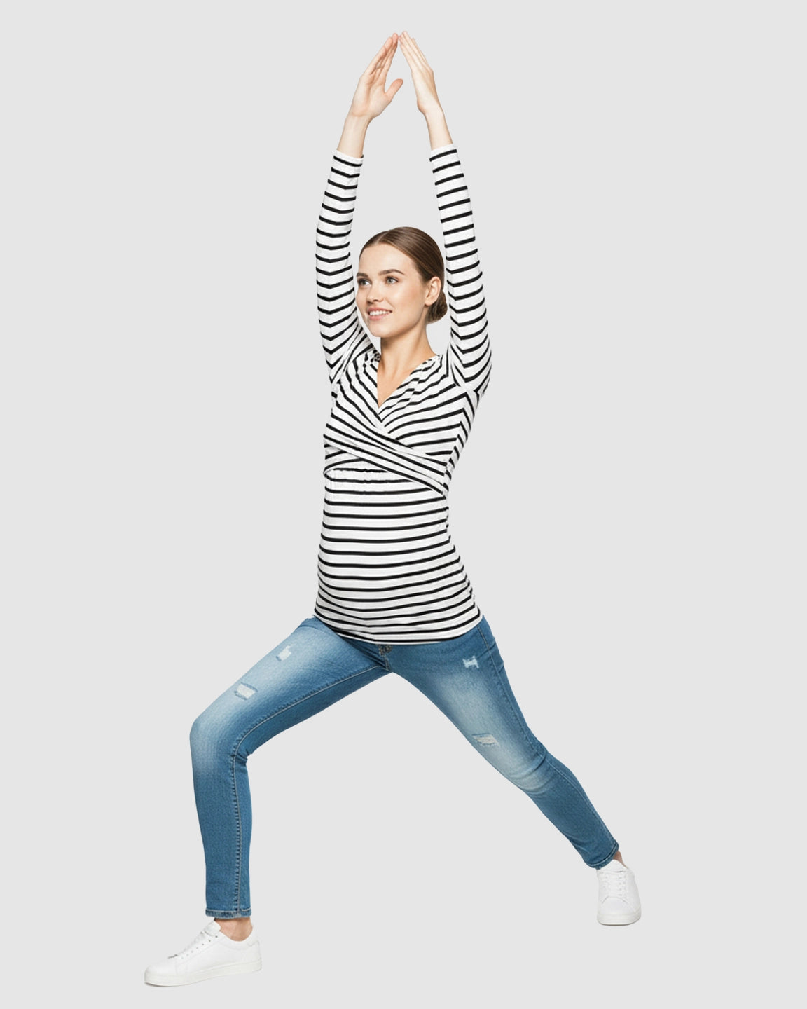 Long-Sleeve V-Neck  Maternity Shirt