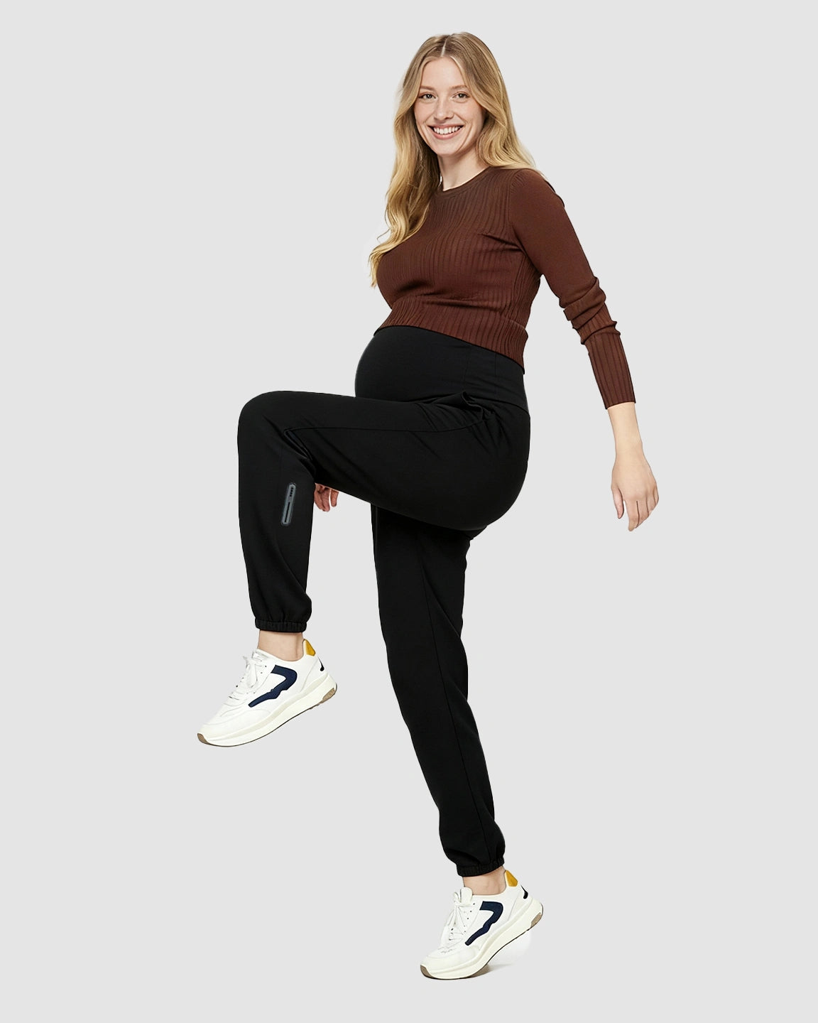 Soft Cotton Fleece Over-Belly Maternity Sweatpants